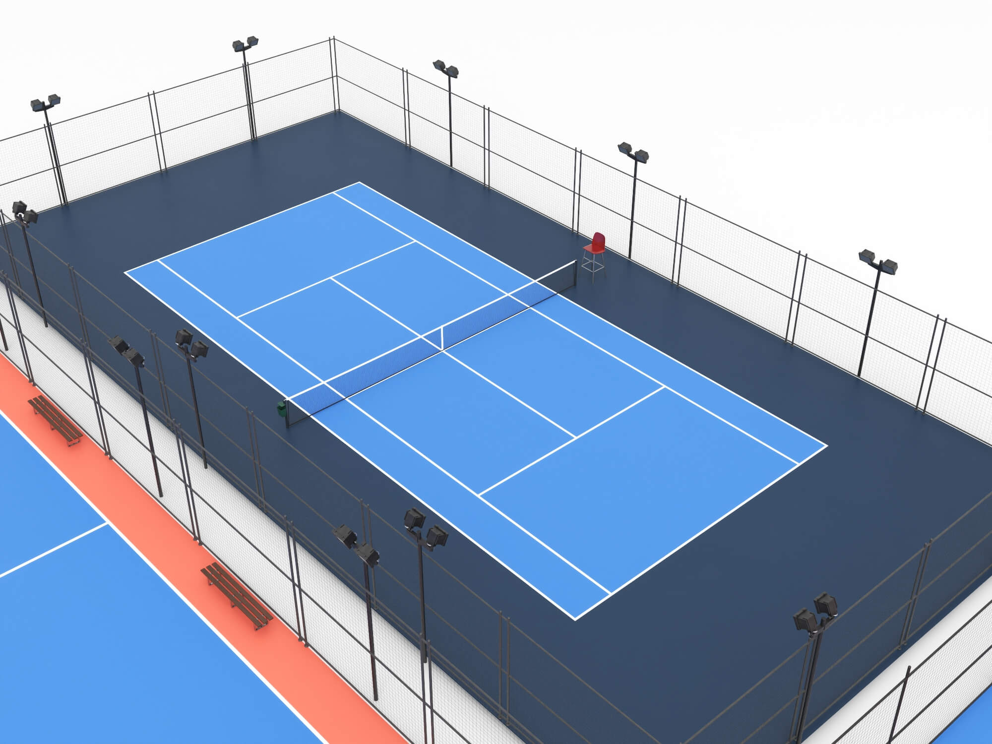 Outdoor Multi Sport Court Collection 3D Model