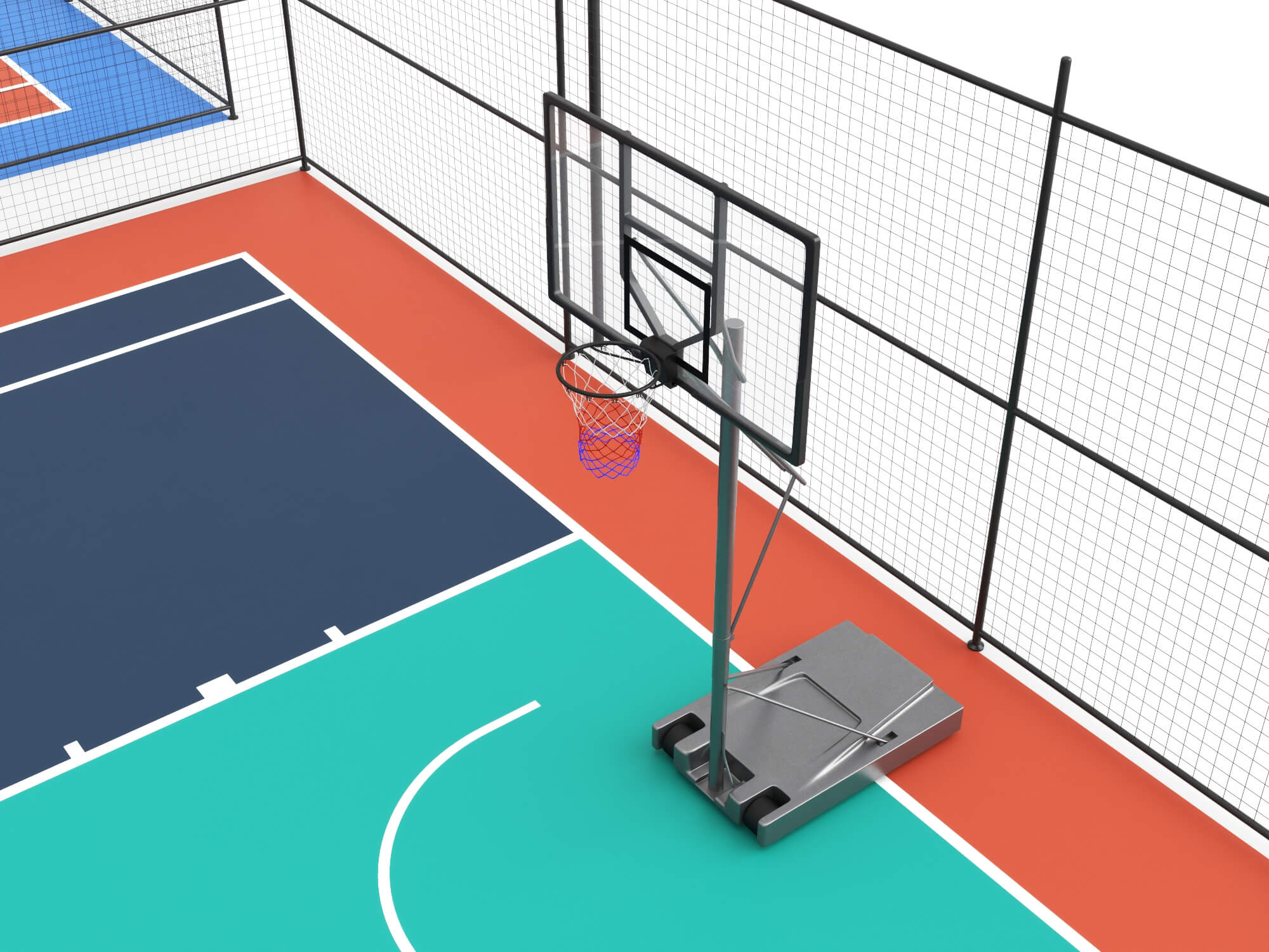 Outdoor Multi Sport Court Collection 3D Model
