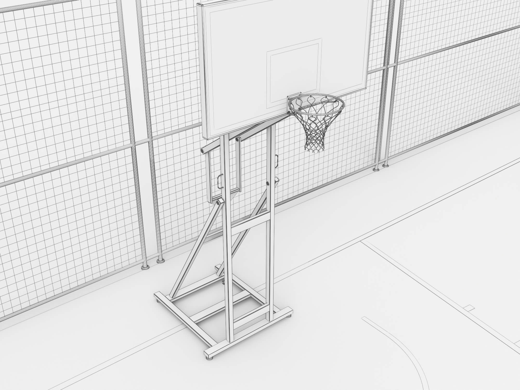 Outdoor Multi Sport Court Collection 3D Model