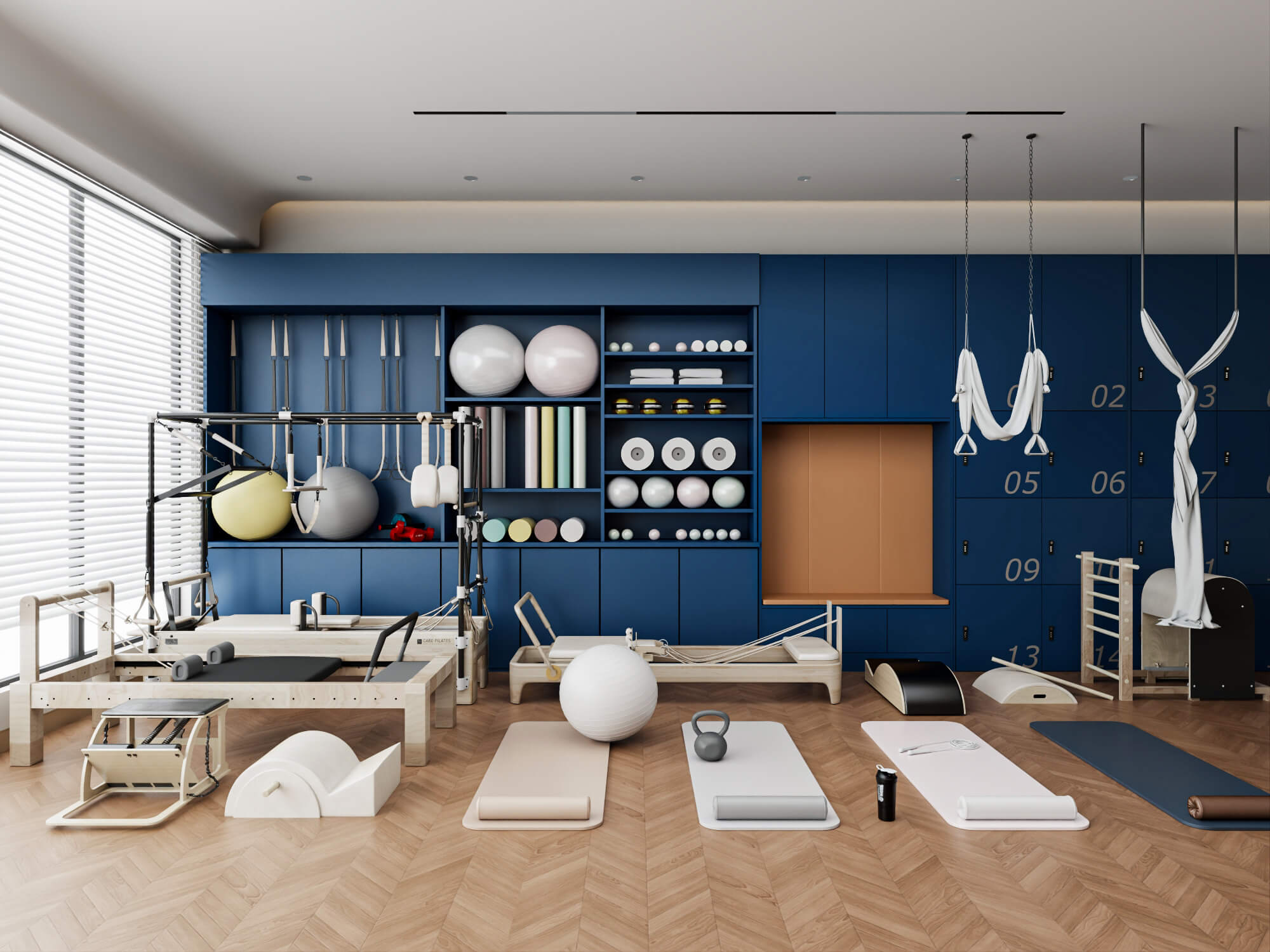 Pilates Studio Interior Scene 3D Model