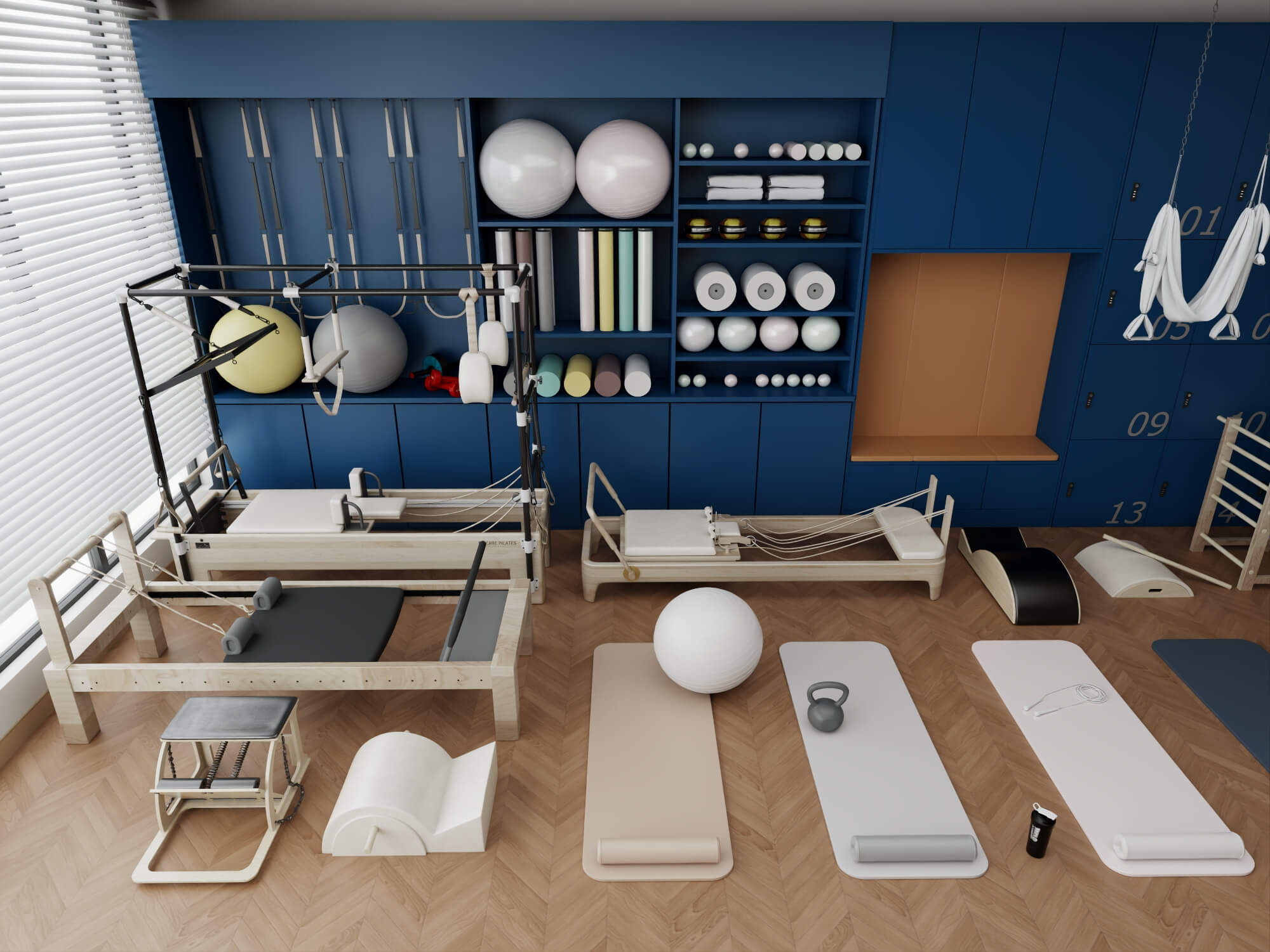 Pilates Studio Interior Scene 3D Model