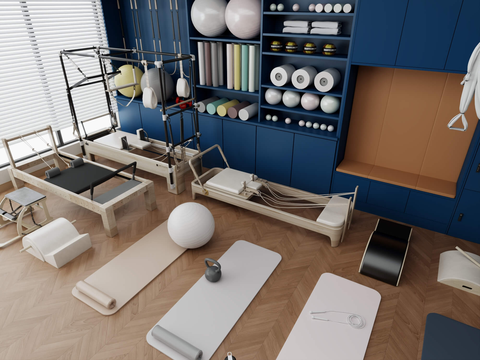 Pilates Studio Interior Scene 3D Model