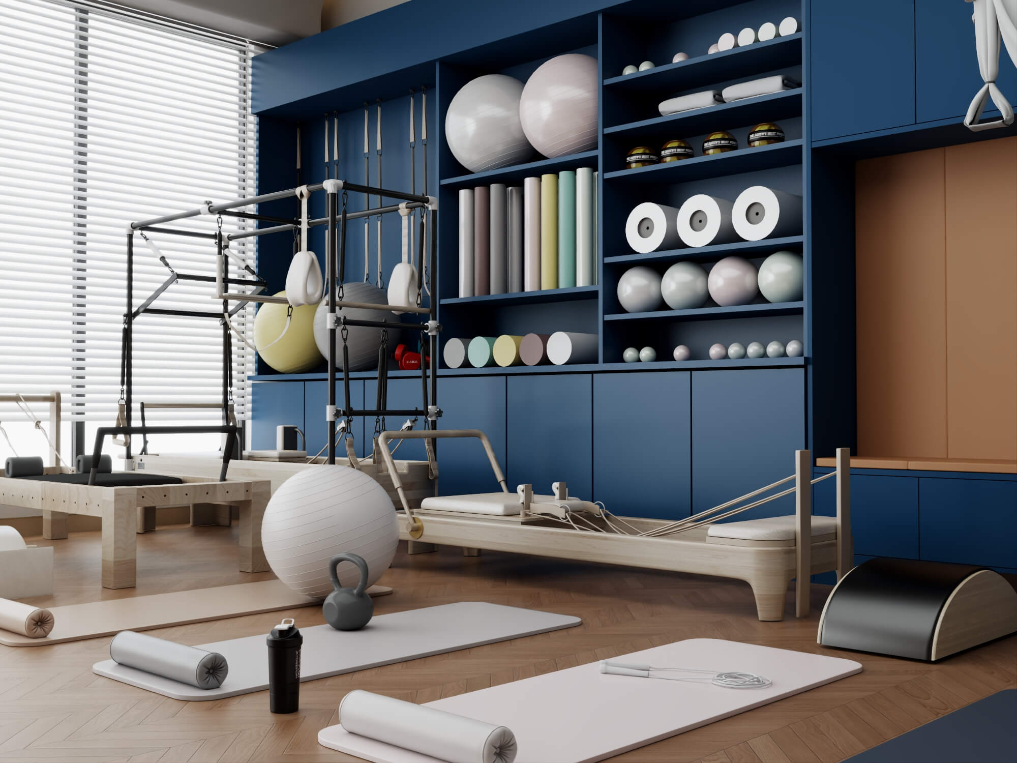Pilates Studio Interior Scene 3D Model