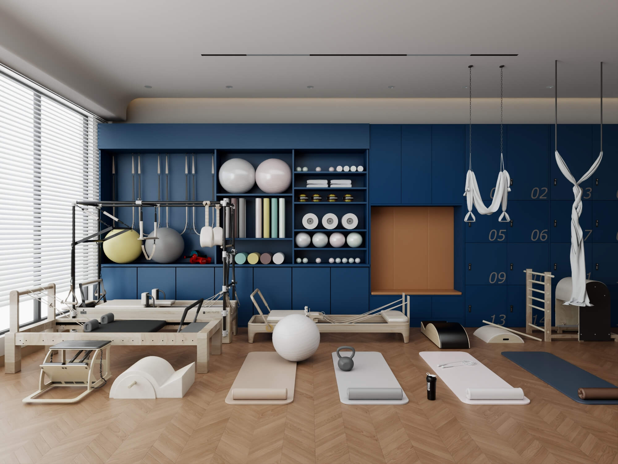 Pilates Studio Interior Scene 3D Model