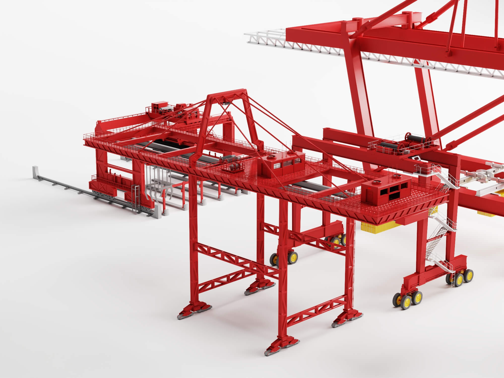Port Container Crane Asset Pack 3D Model