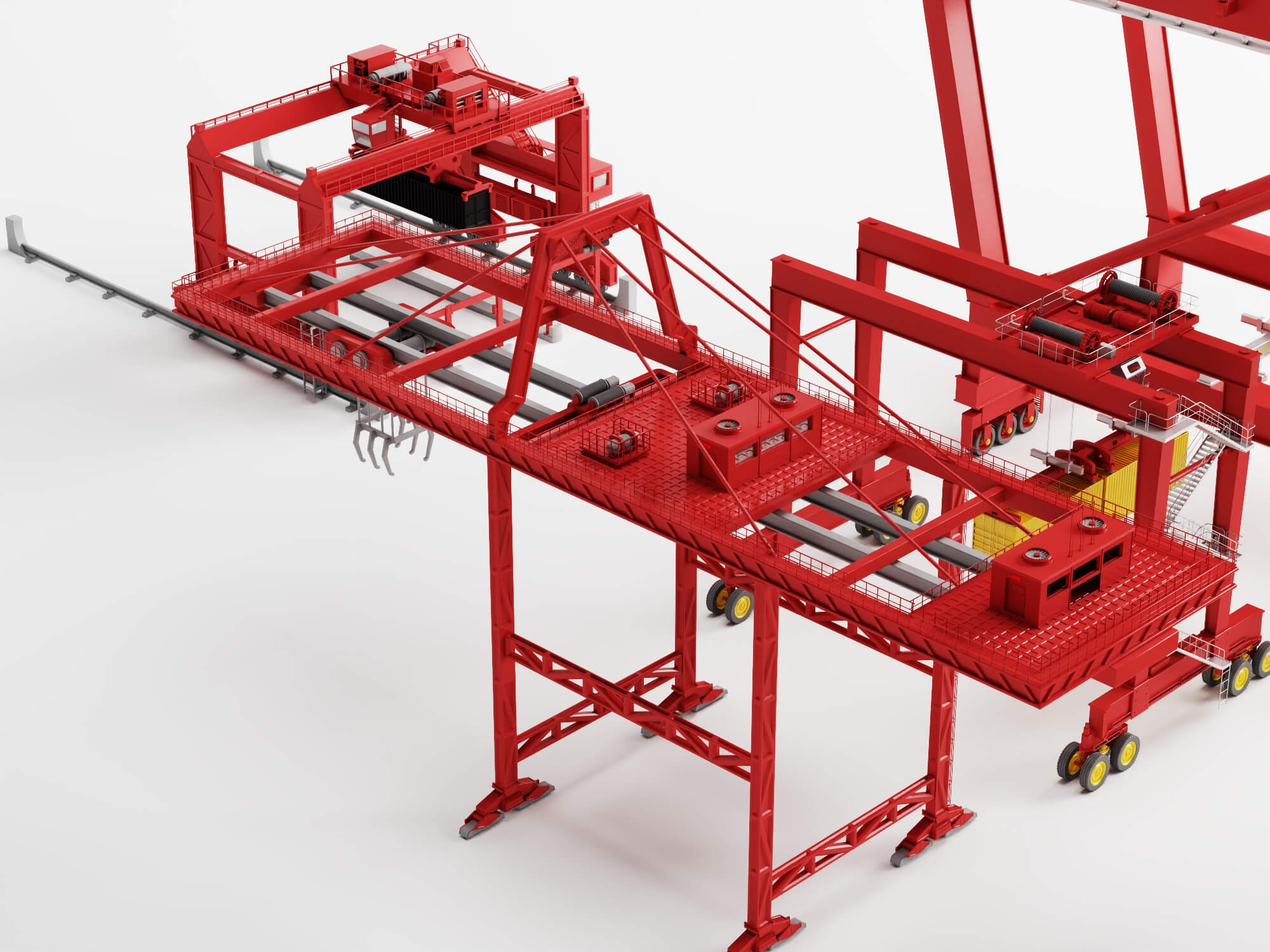 Port Container Crane Asset Pack 3D Model