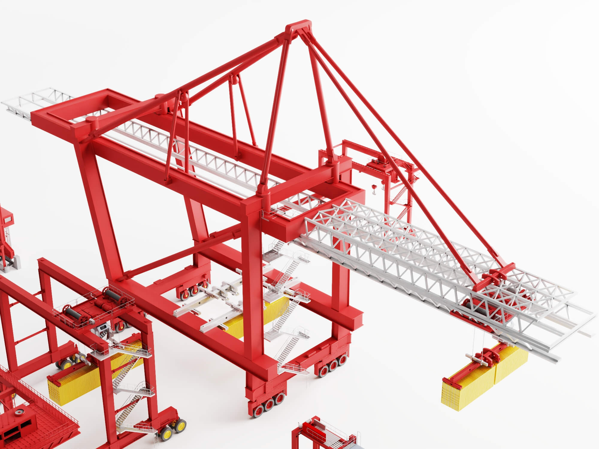 Port Container Crane Asset Pack 3D Model