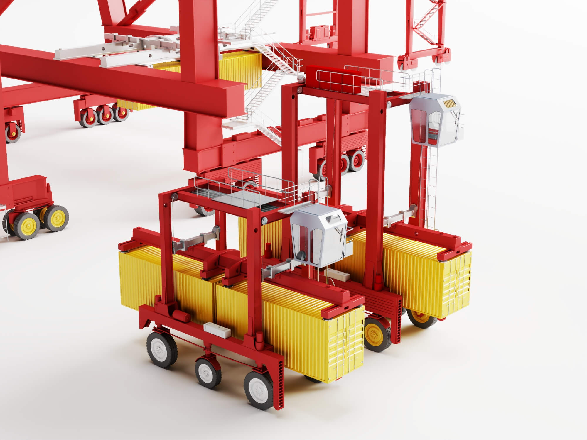 Port Container Crane Asset Pack 3D Model