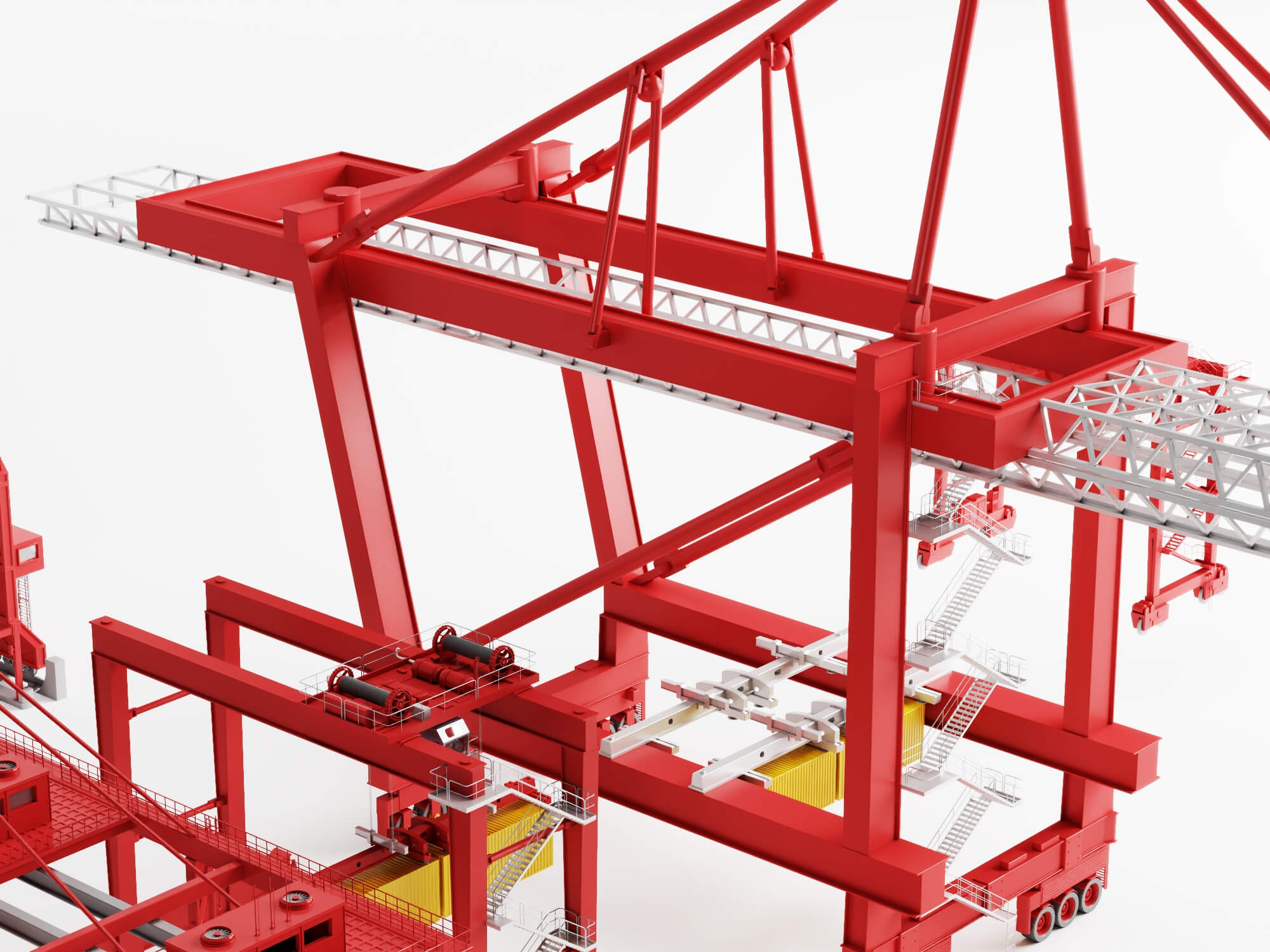 Port Container Crane Asset Pack 3D Model