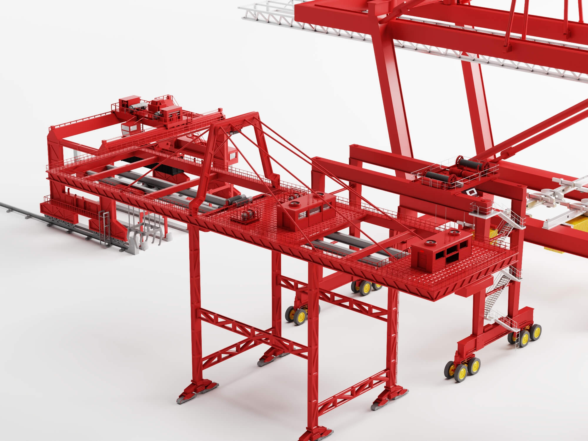 Port Container Crane Asset Pack 3D Model