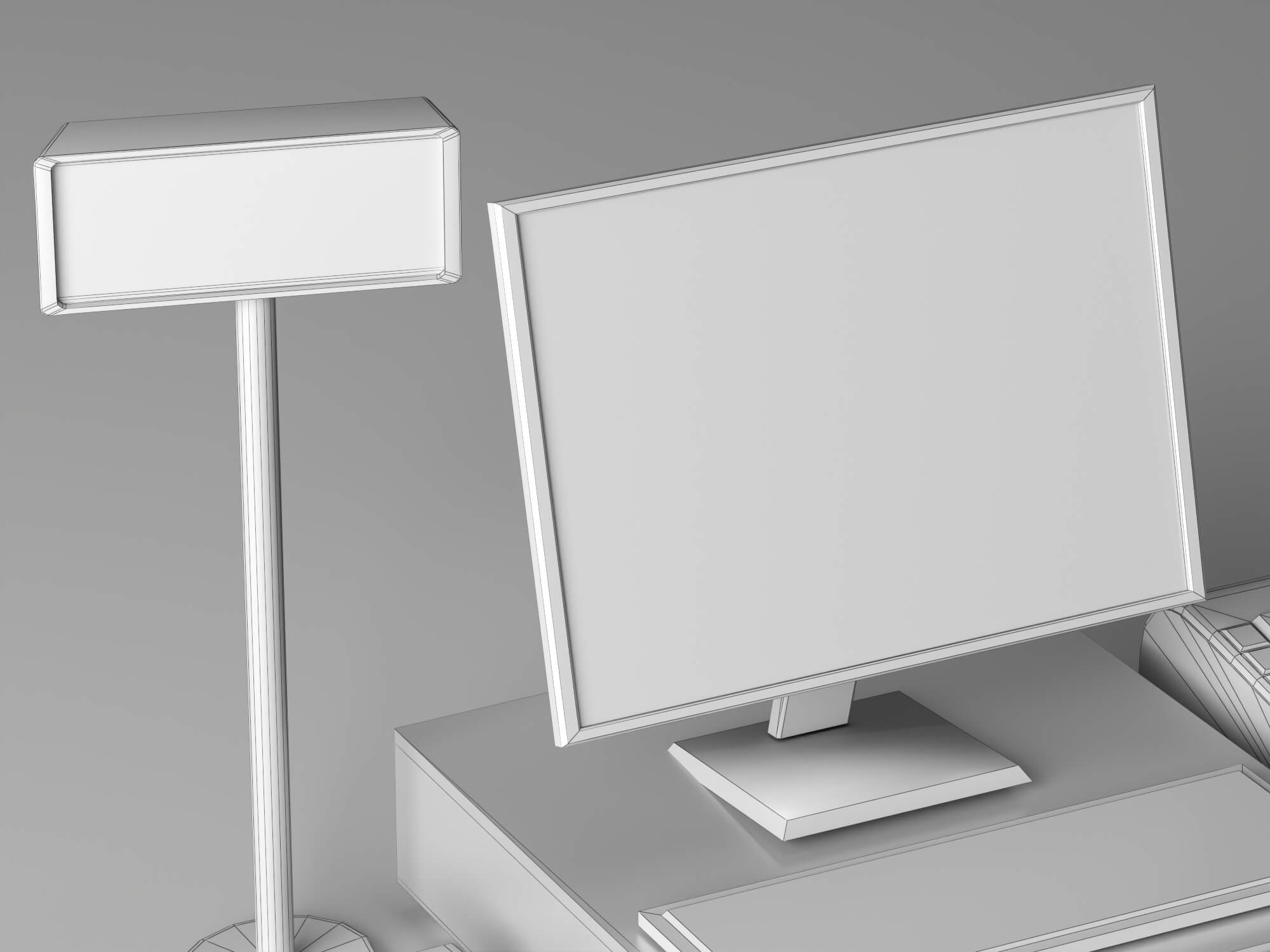 POS Cash Register System 3D Model