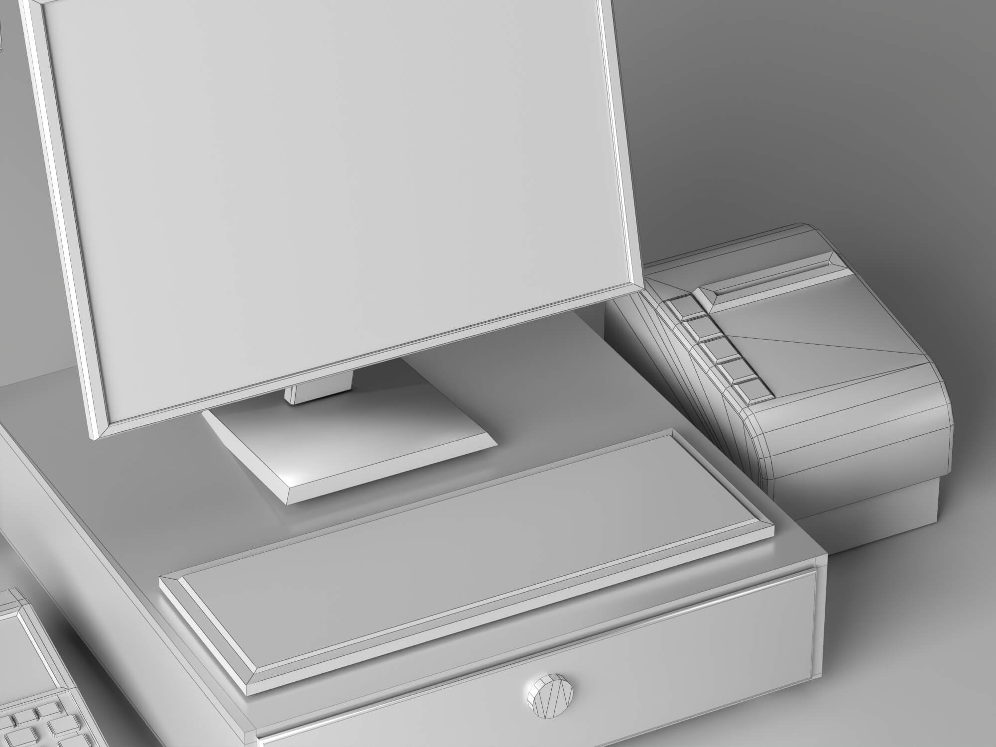 POS Cash Register System 3D Model
