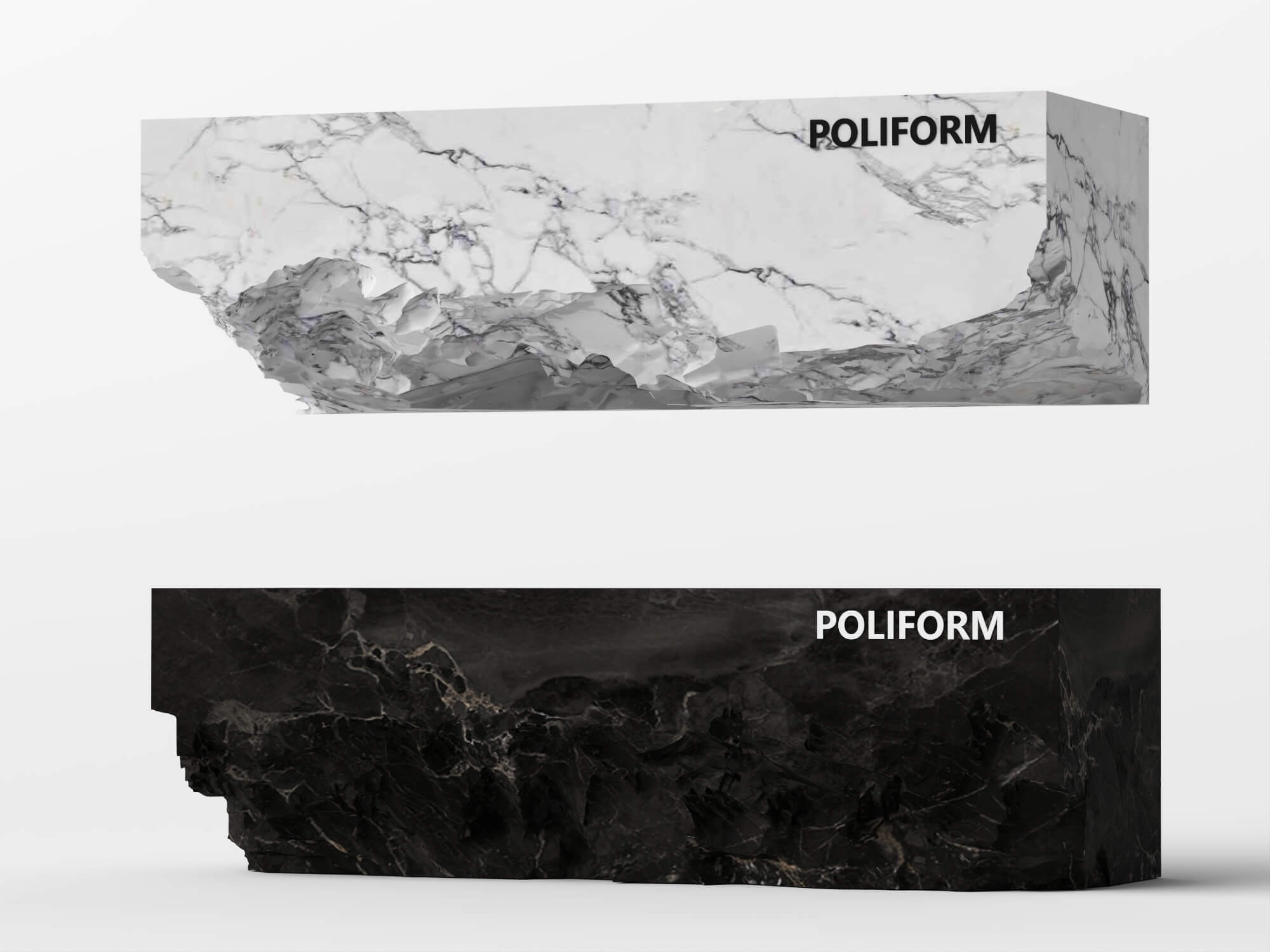 Raw Edge Marble Console Table Asset Pack 3D Model