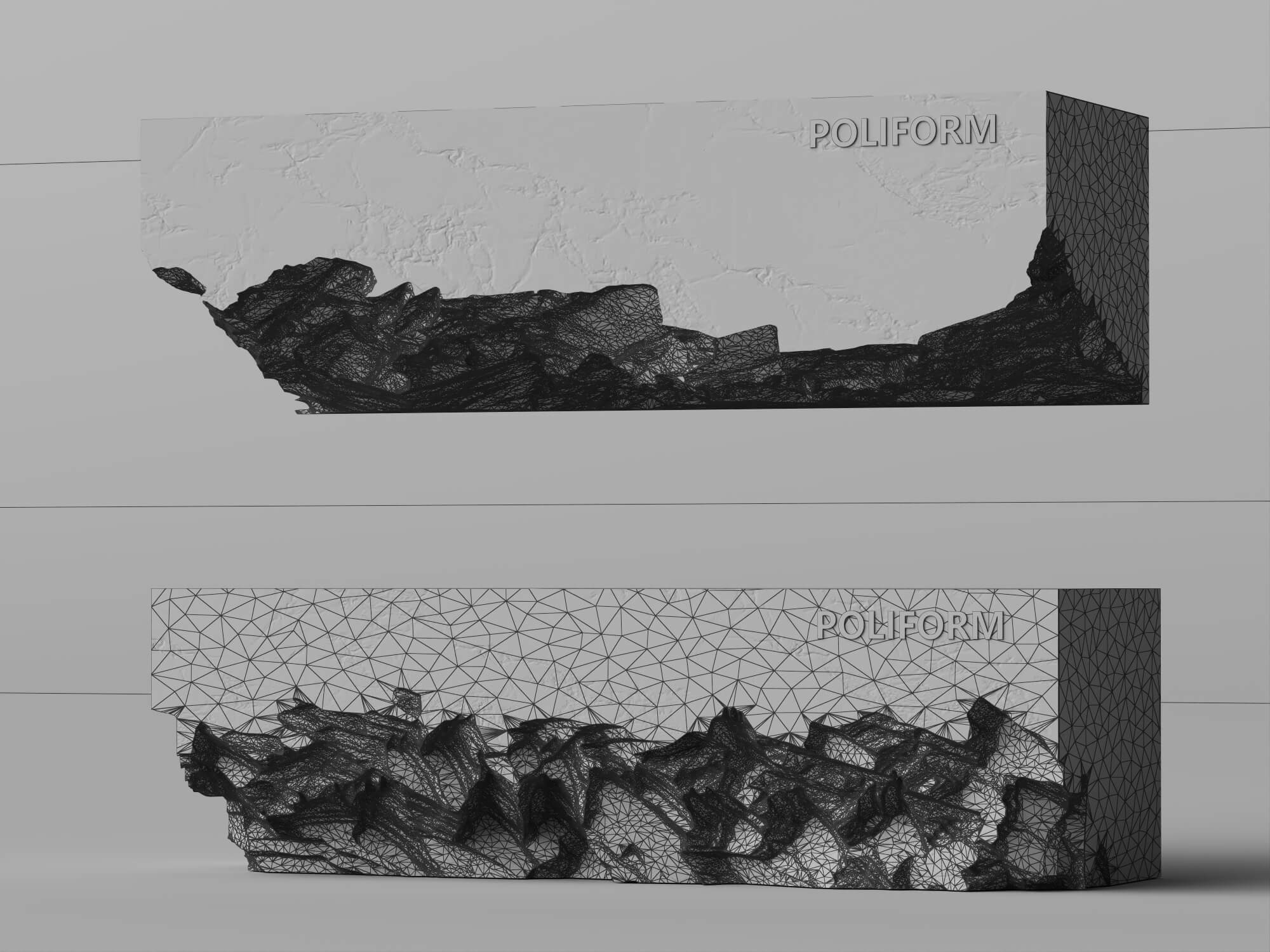 Raw Edge Marble Console Table Asset Pack 3D Model