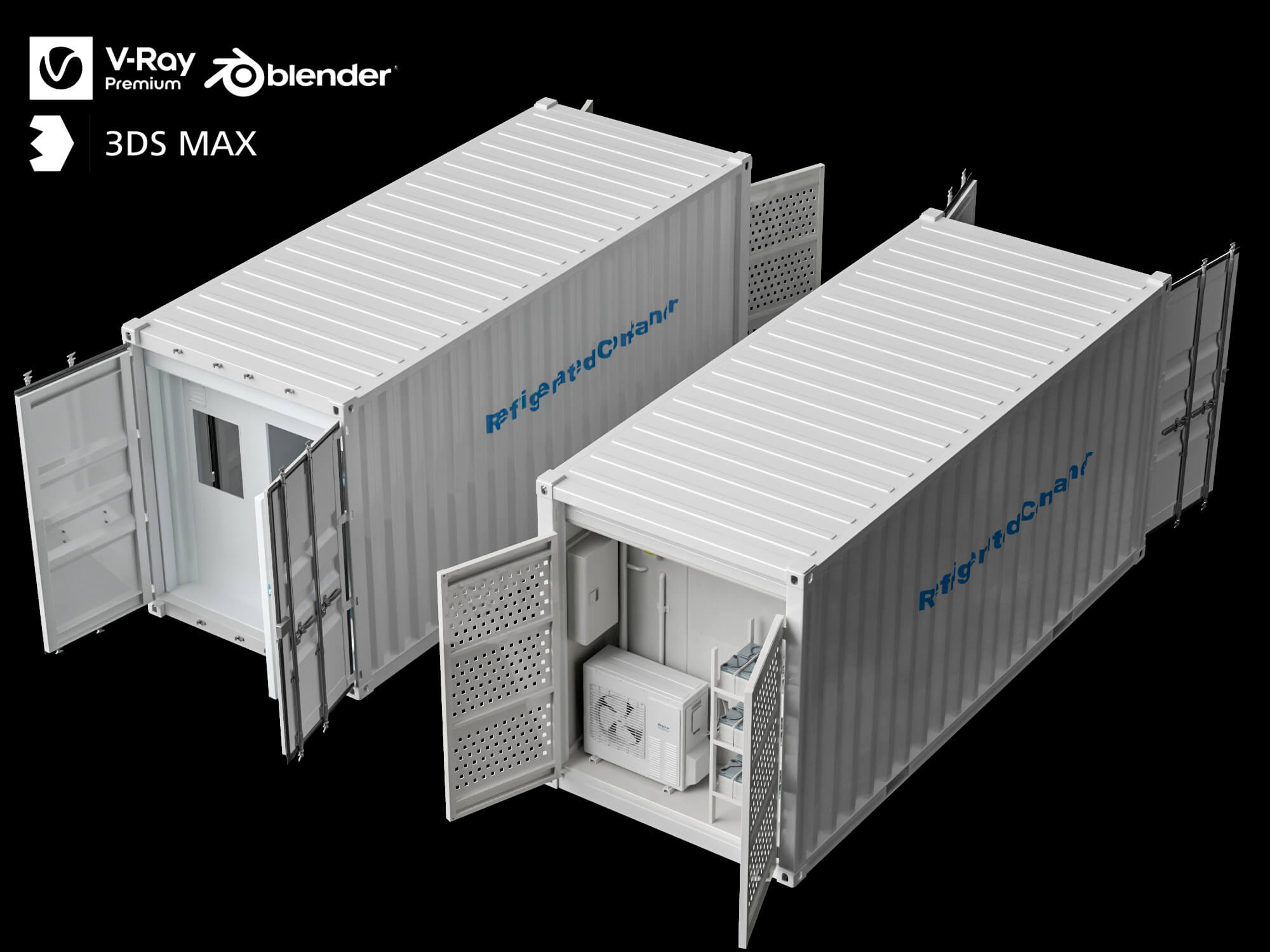 Refrigerated Container 3D Model 3D Model