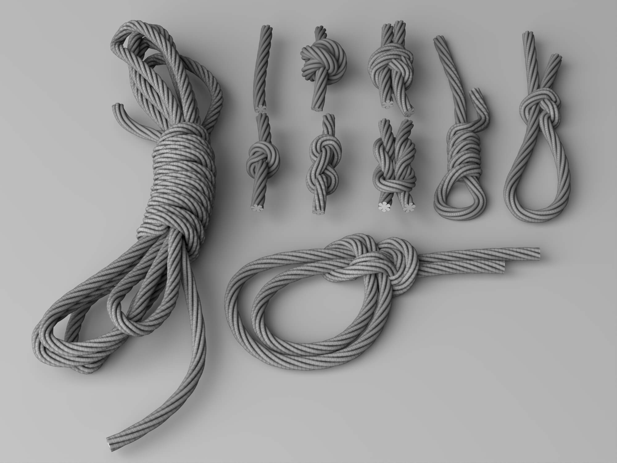 Rope Knots 3d Model Pack 3D Model