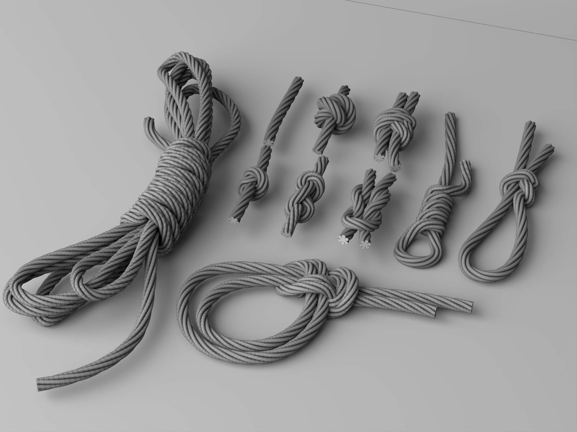 Rope Knots 3d Model Pack 3D Model