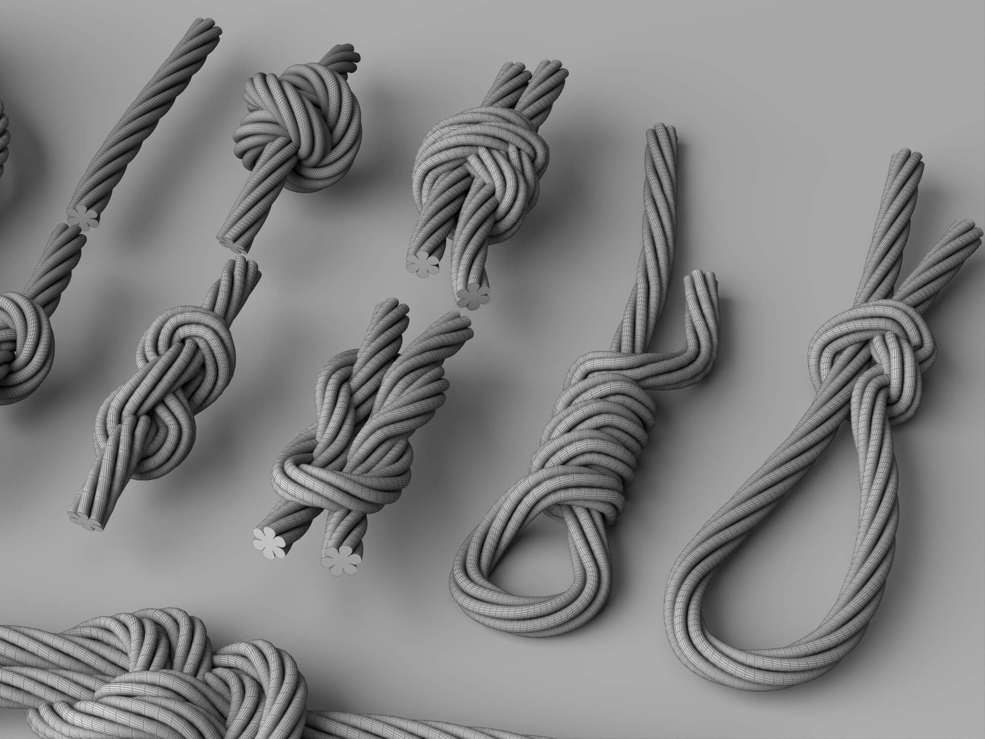 Rope Knots 3d Model Pack 3D Model