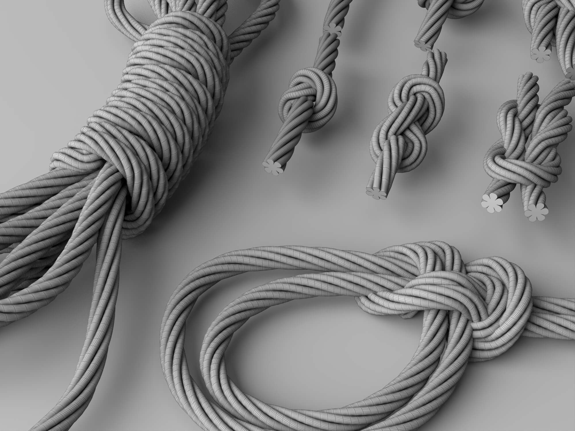 Rope Knots 3d Model Pack 3D Model
