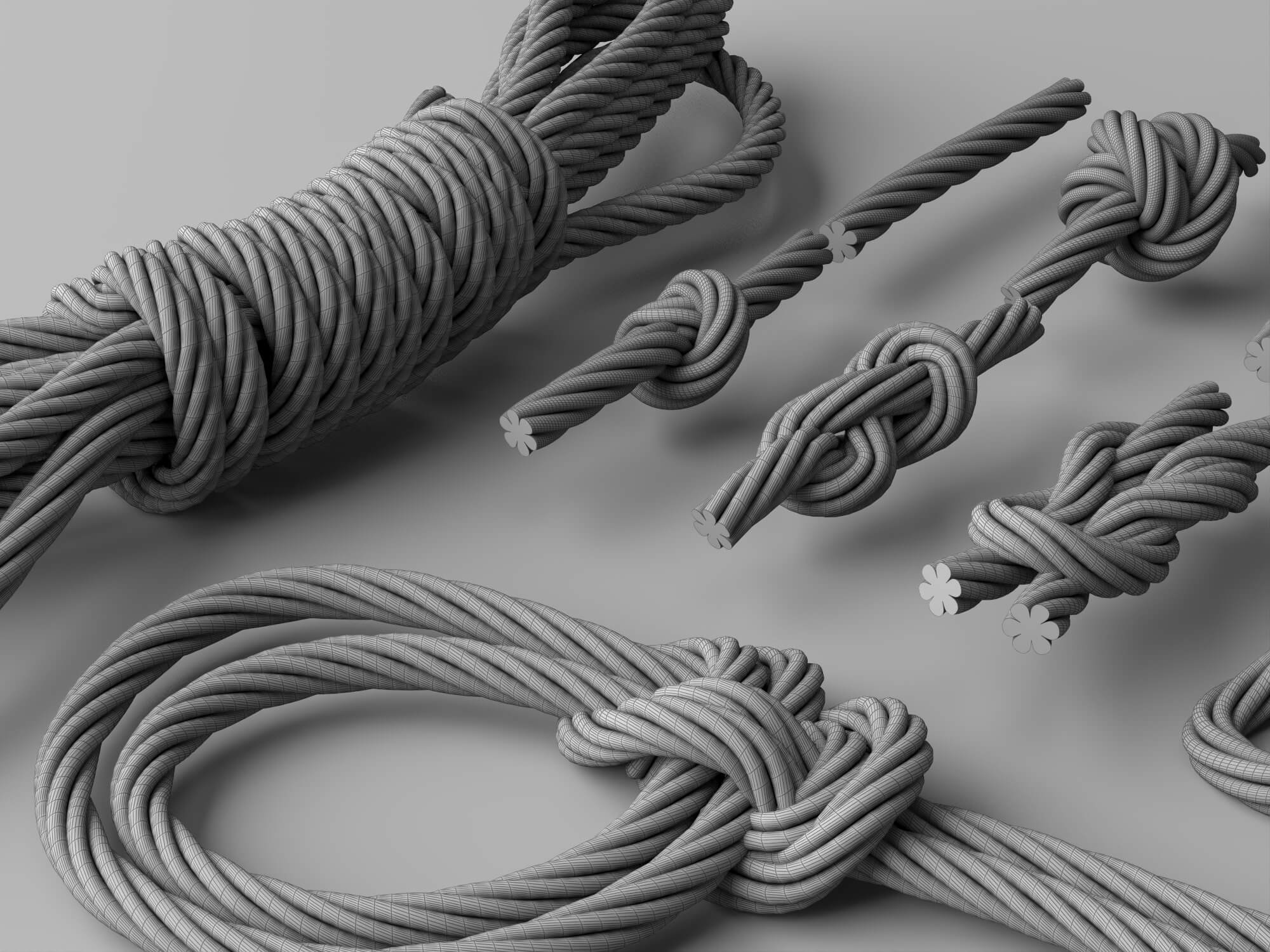 Rope Knots 3d Model Pack 3D Model