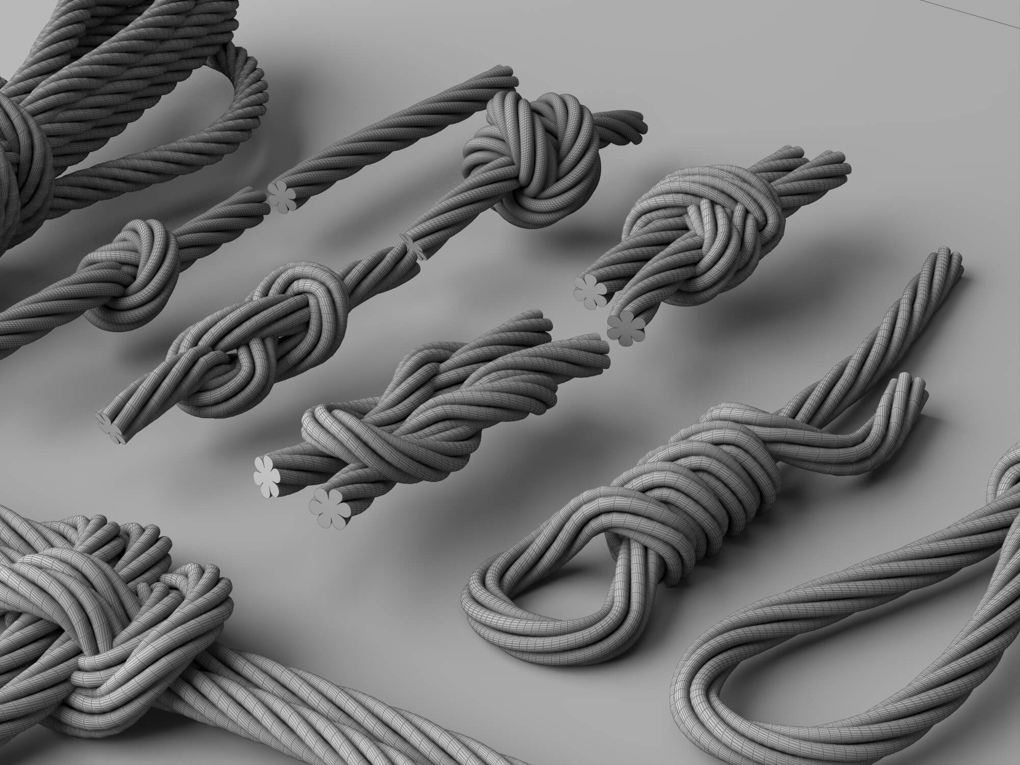 Rope Knots 3d Model Pack 3D Model