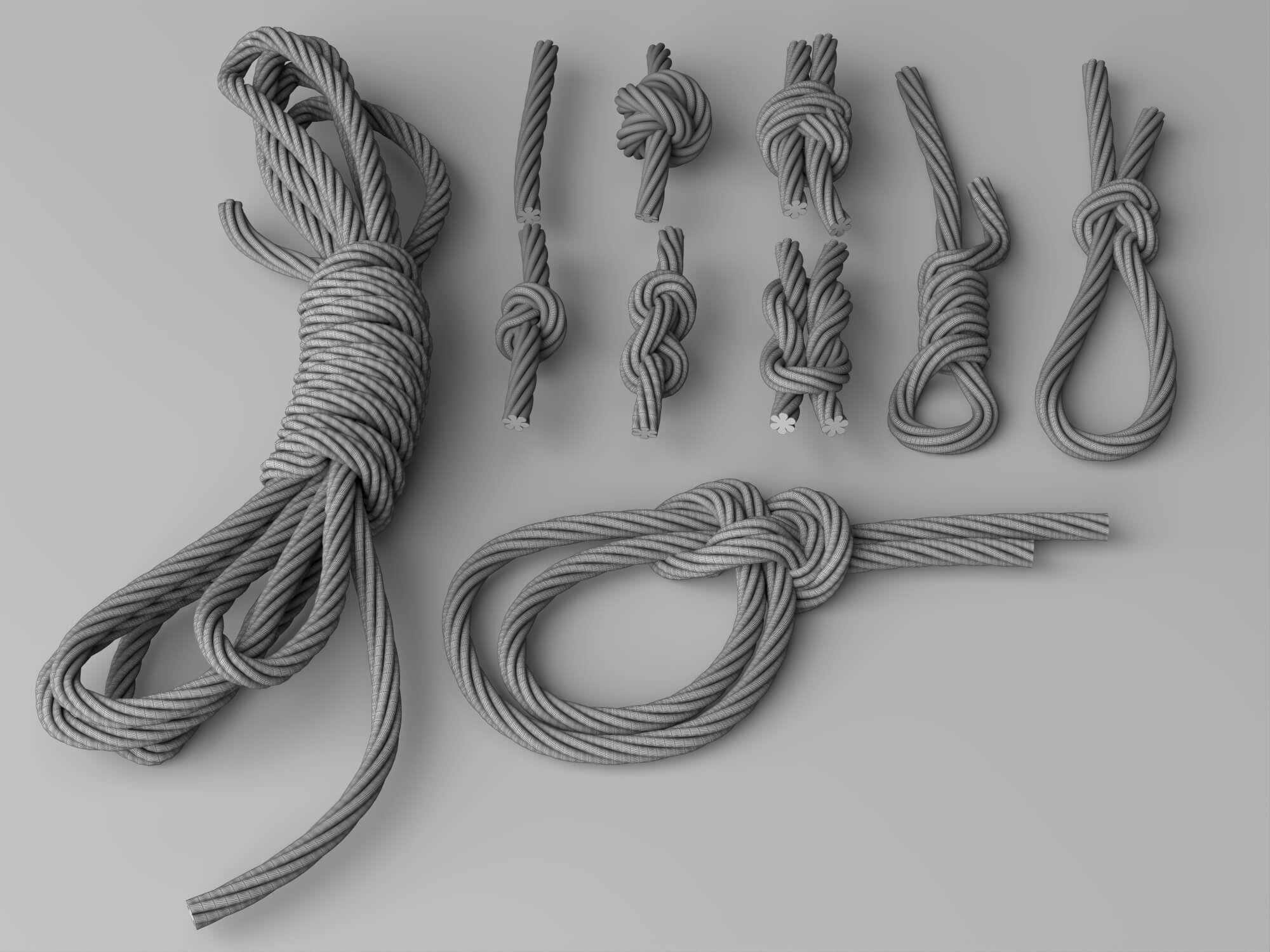 Rope Knots 3d Model Pack 3D Model