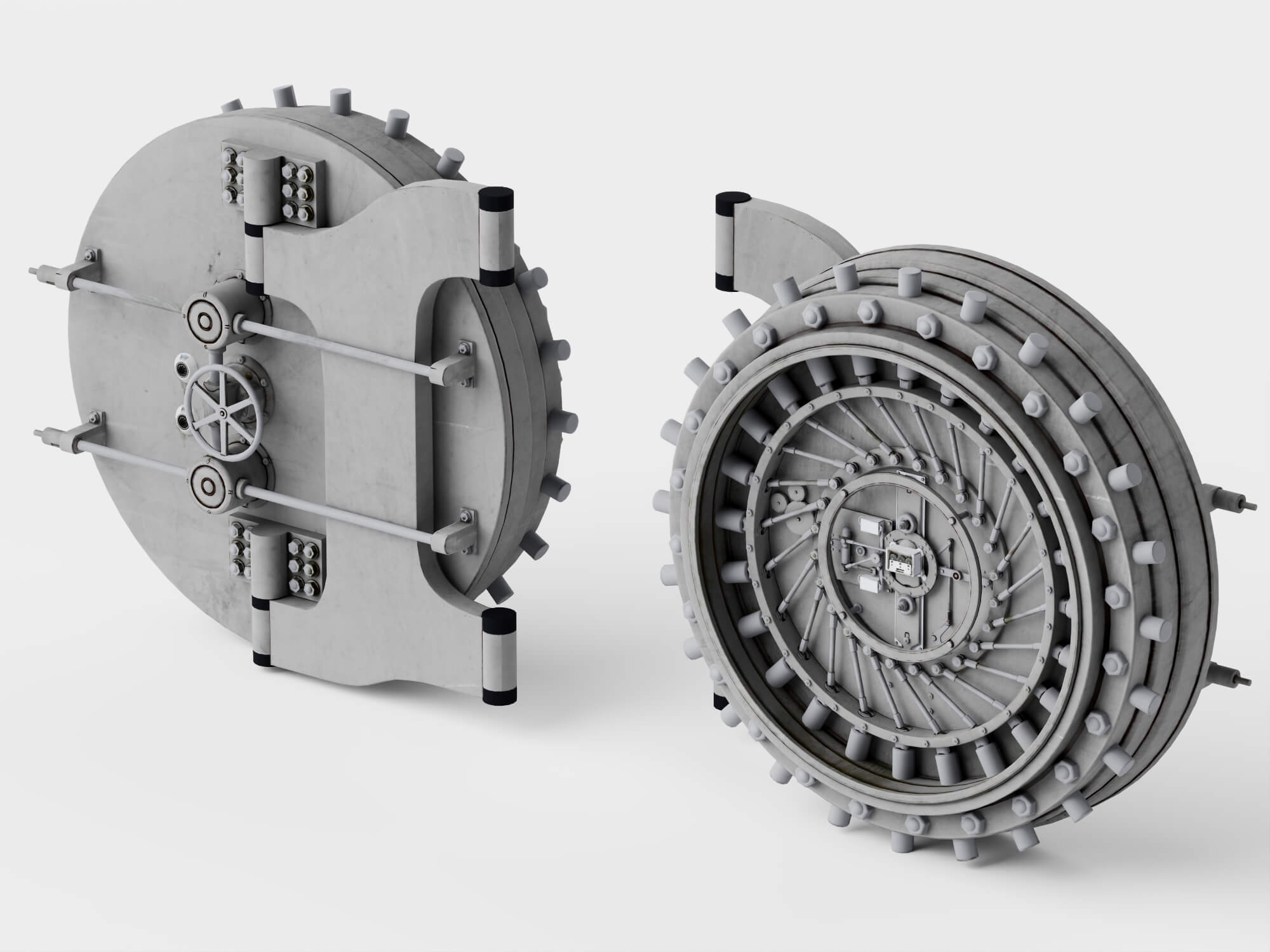 Round Bank Vault Door 3D Model 3D Model