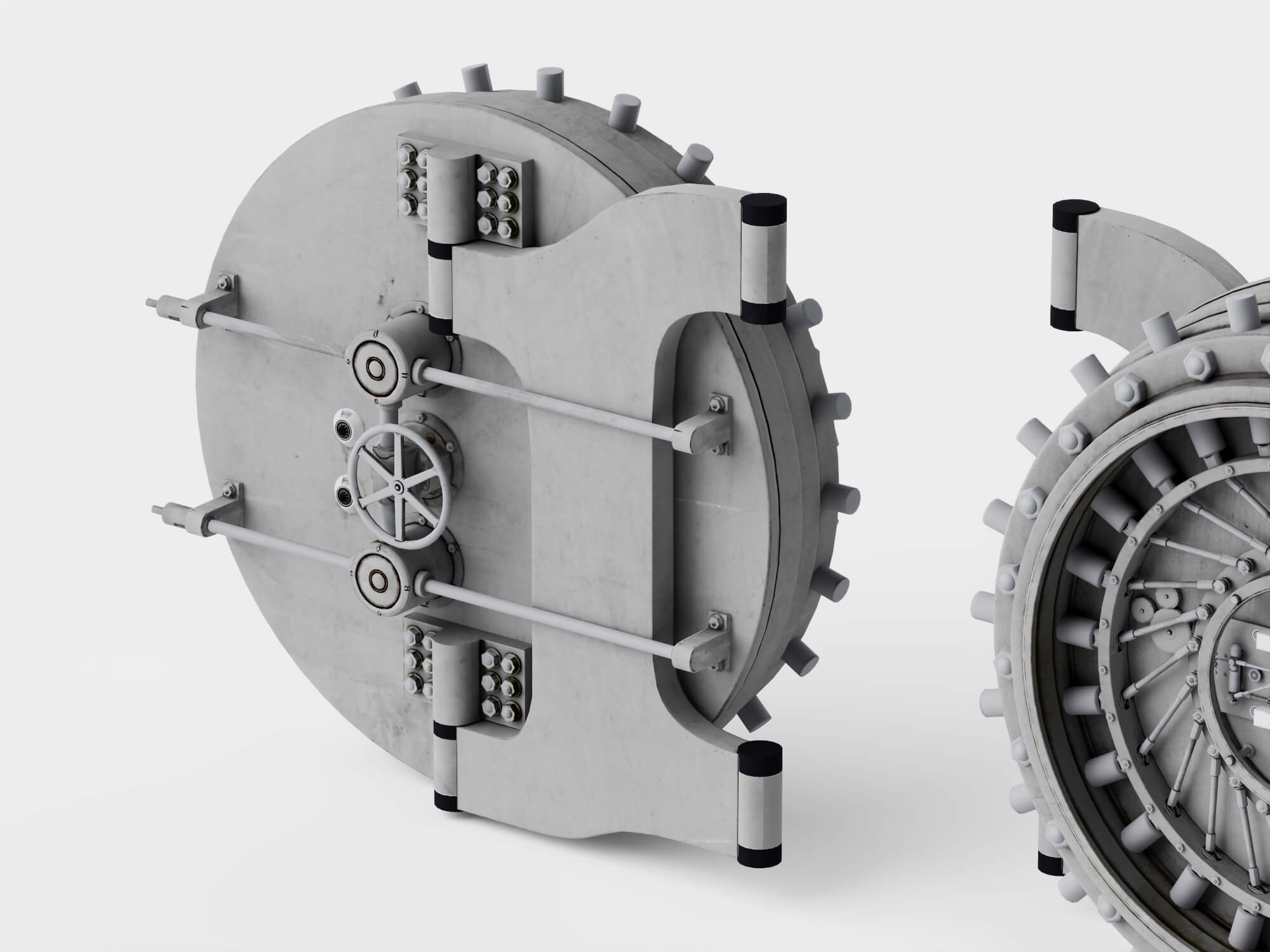 Round Bank Vault Door 3D Model 3D Model
