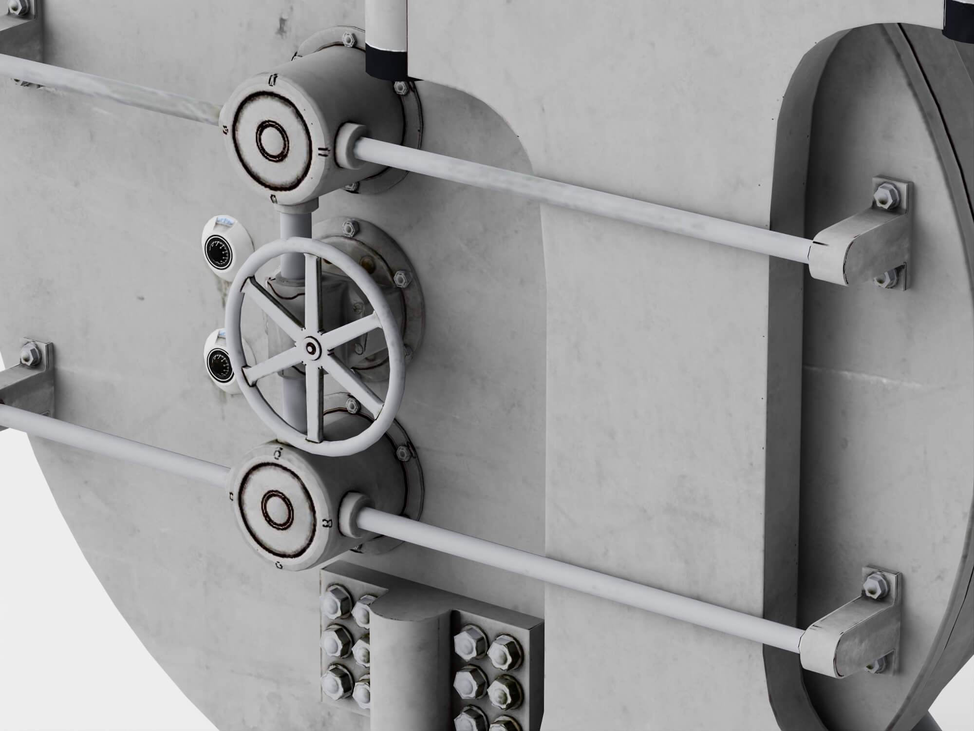 Round Bank Vault Door 3D Model 3D Model