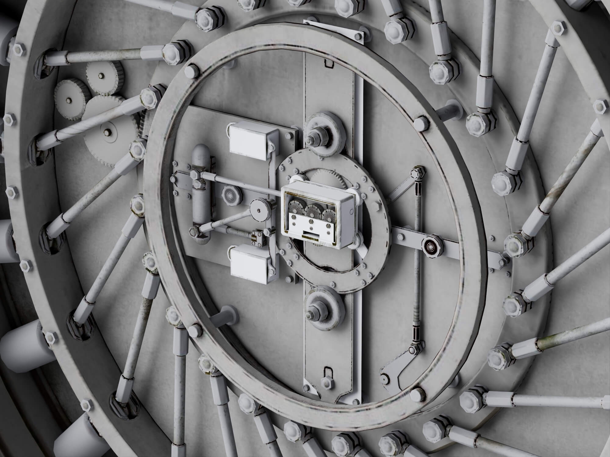 Round Bank Vault Door 3D Model 3D Model