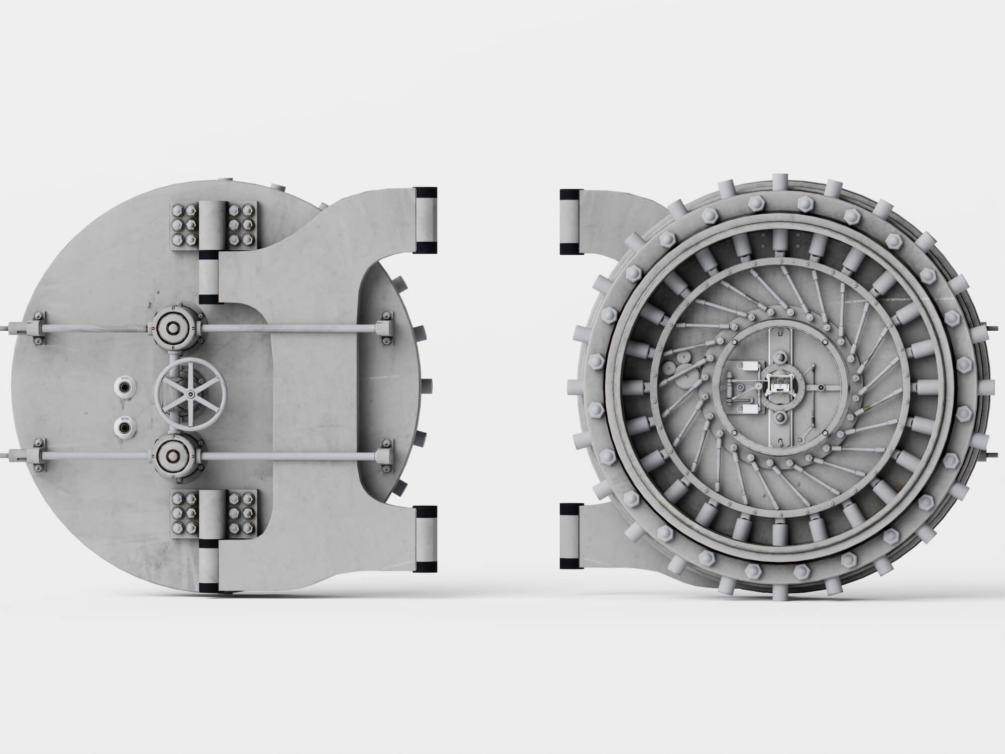 Round Bank Vault Door 3D Model 3D Model
