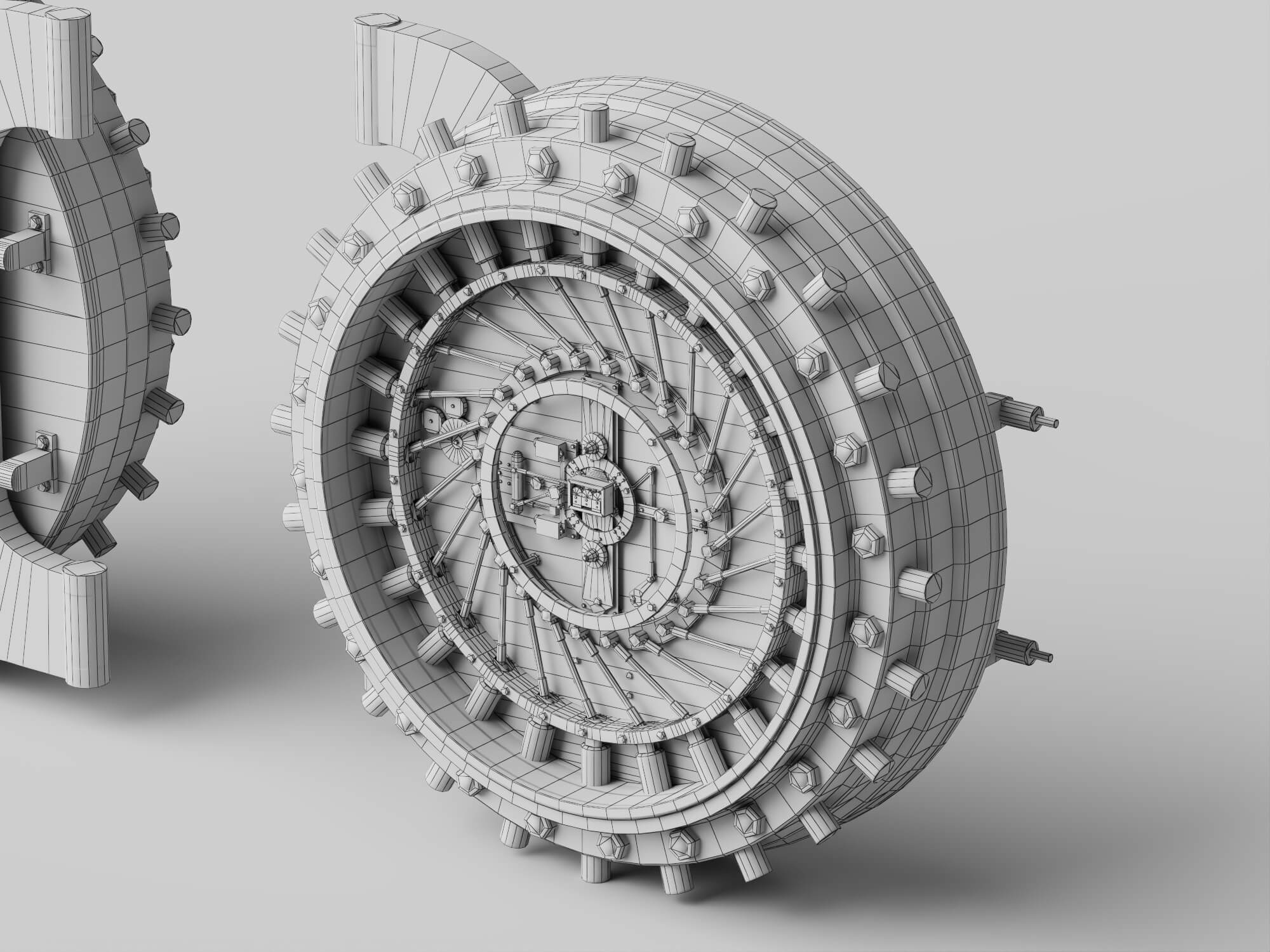 Round Bank Vault Door 3D Model 3D Model