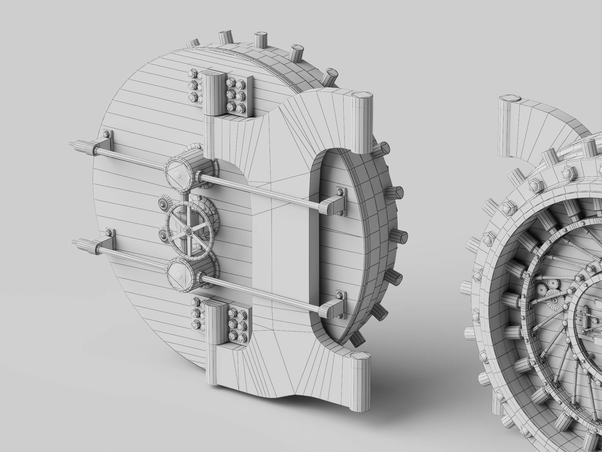 Round Bank Vault Door 3D Model 3D Model