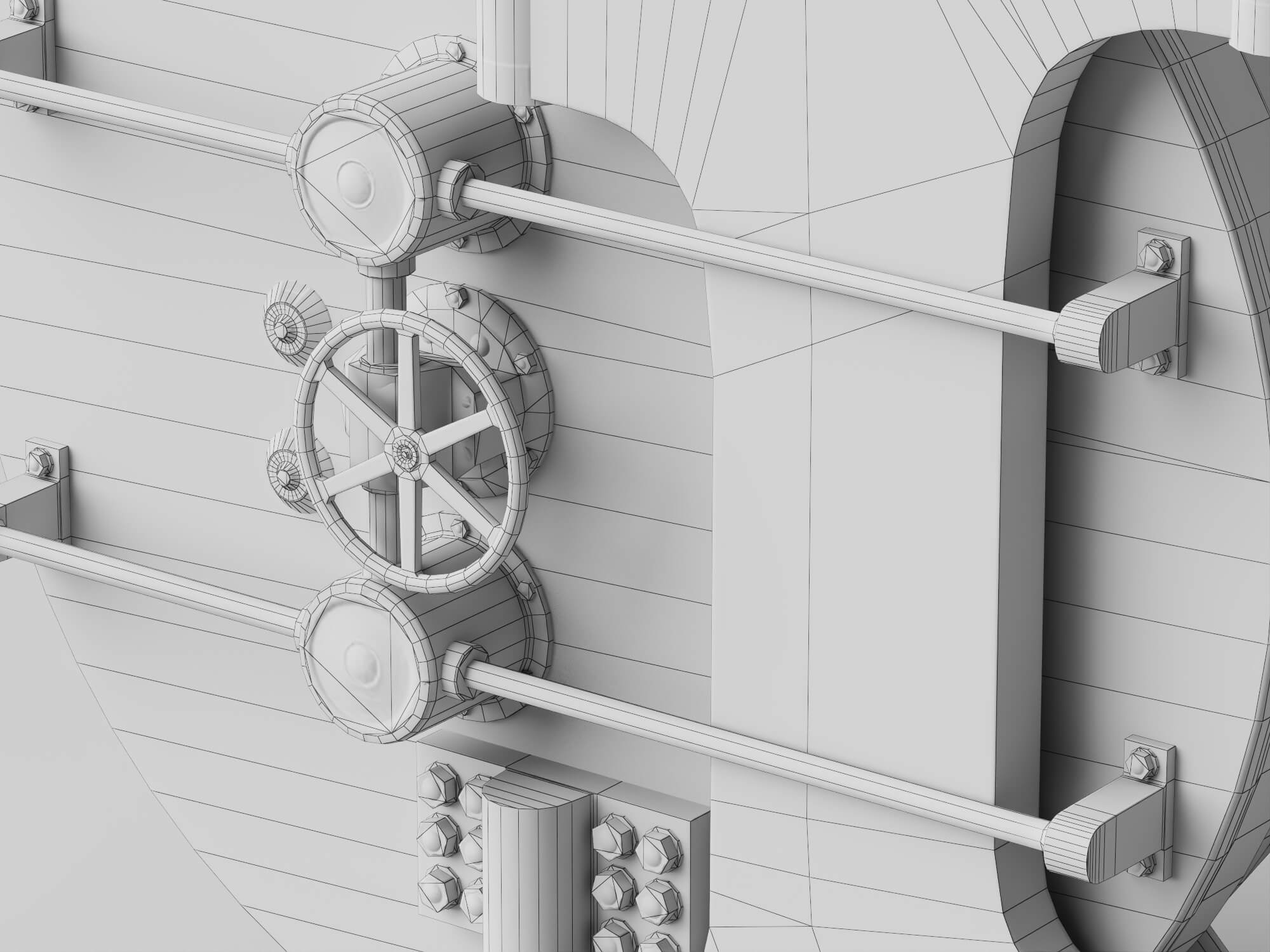 Round Bank Vault Door 3D Model 3D Model