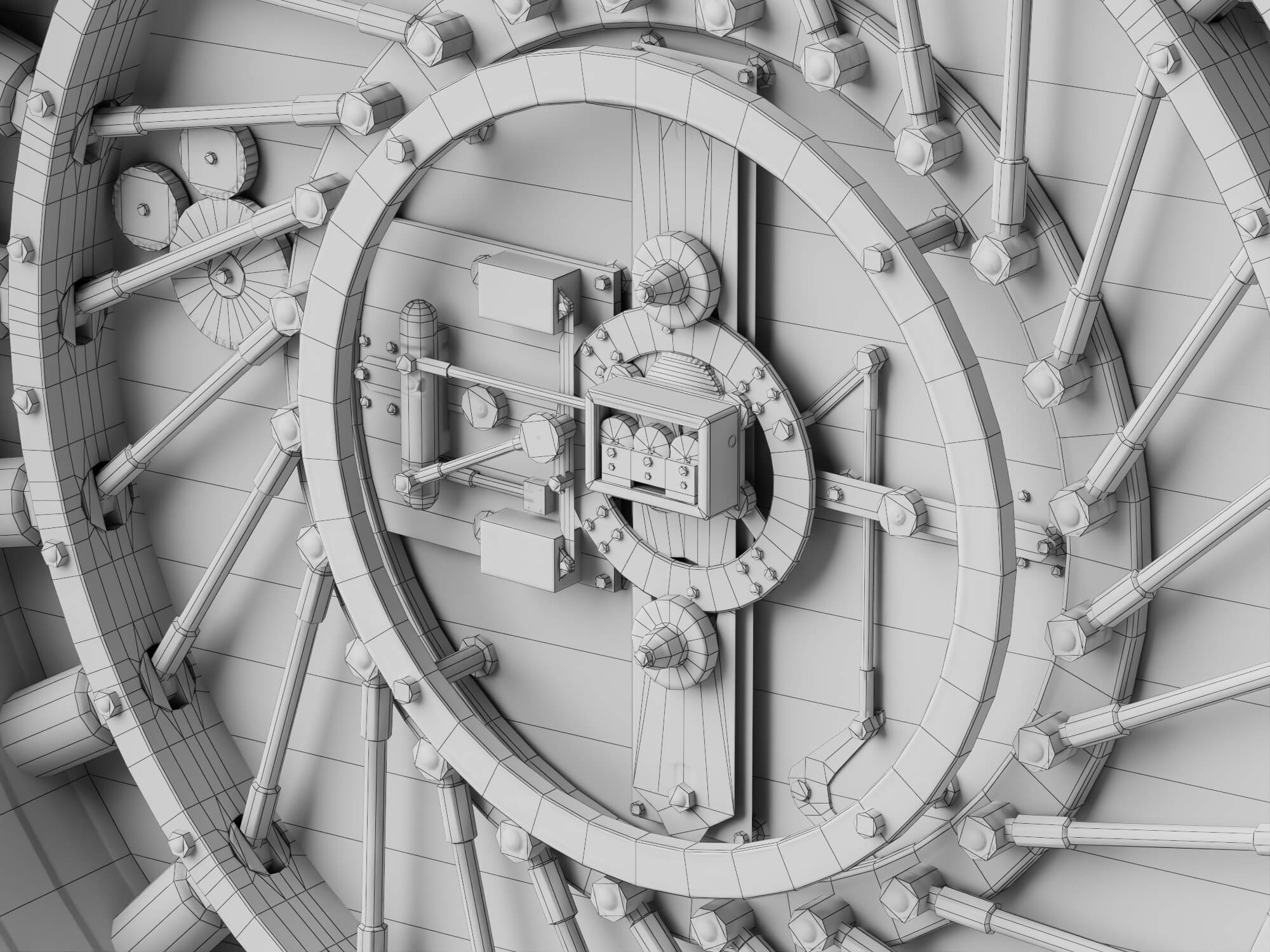 Round Bank Vault Door 3D Model 3D Model