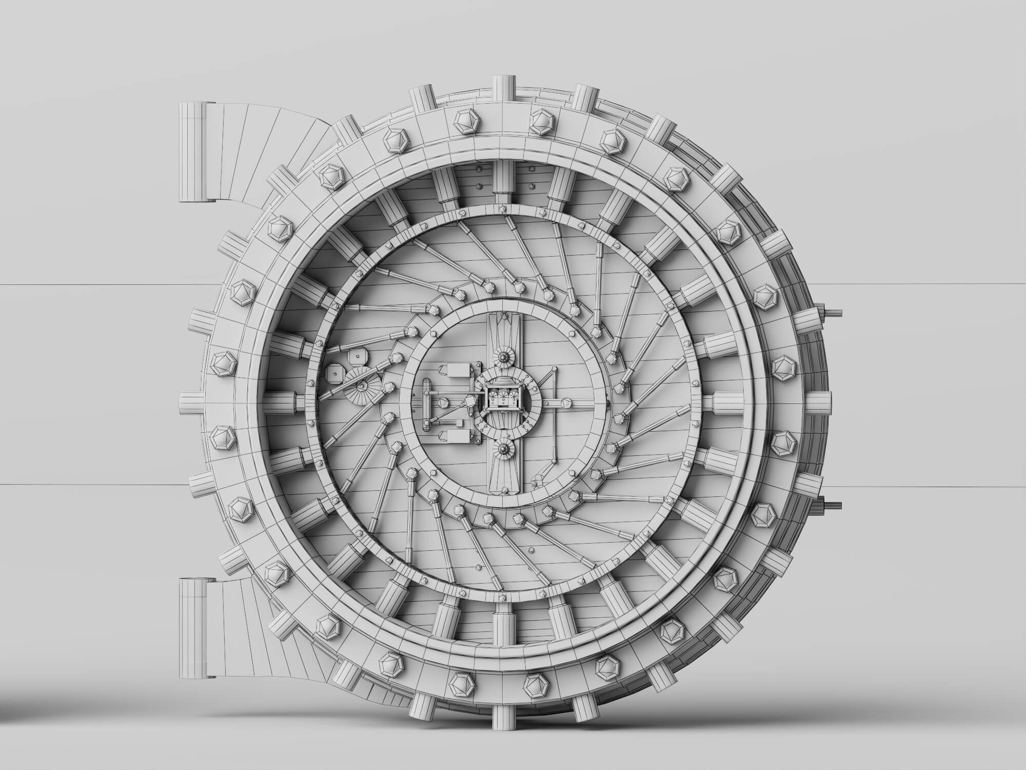Round Bank Vault Door 3D Model 3D Model