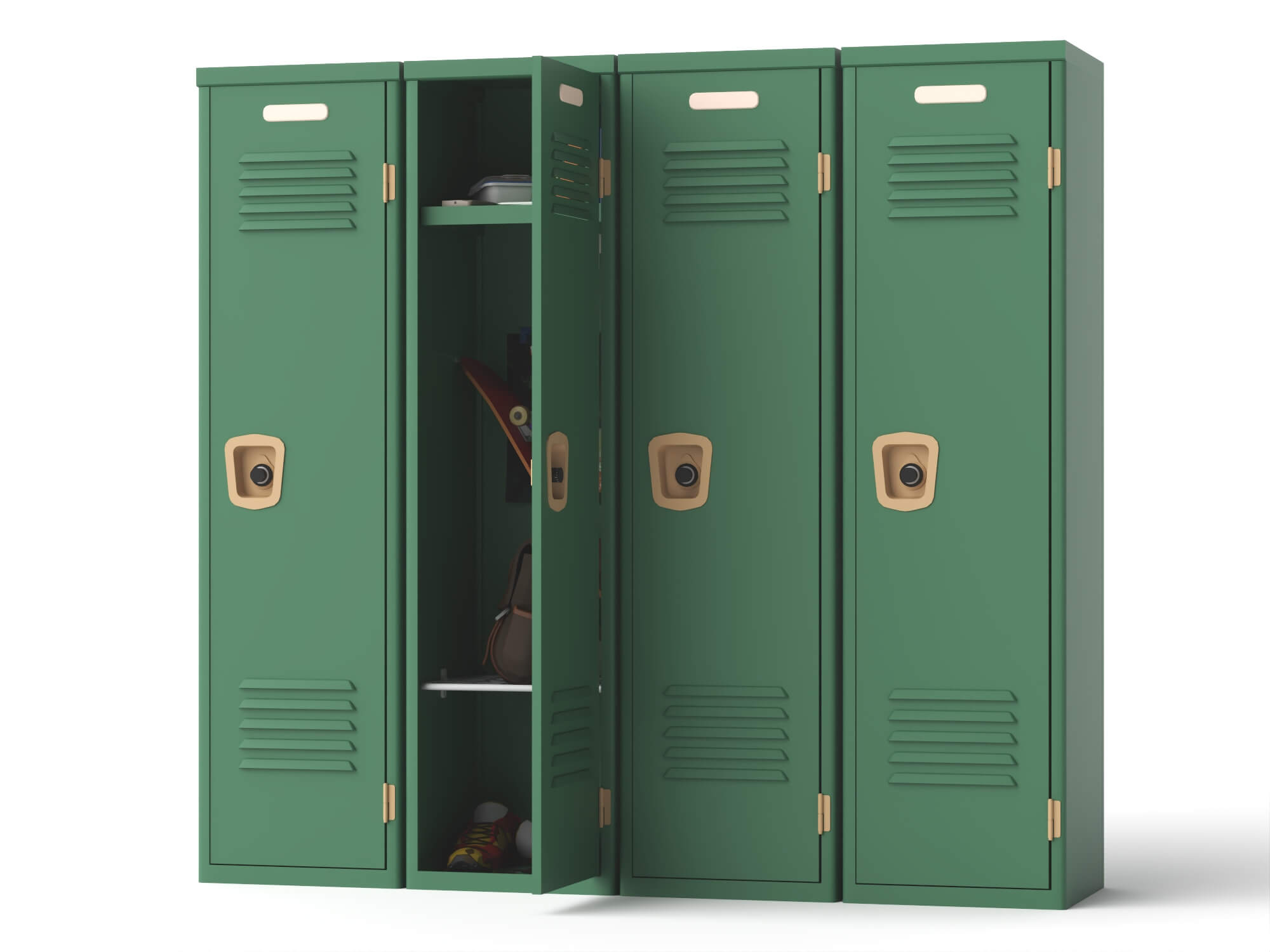 School Metal Locker Lowpoly 3D Model 3D Model