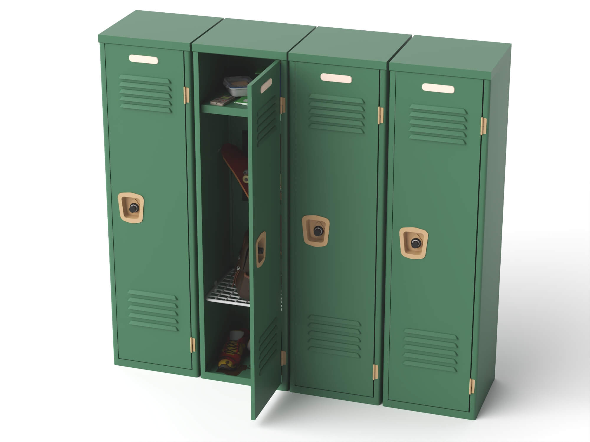 School Metal Locker Lowpoly 3D Model 3D Model