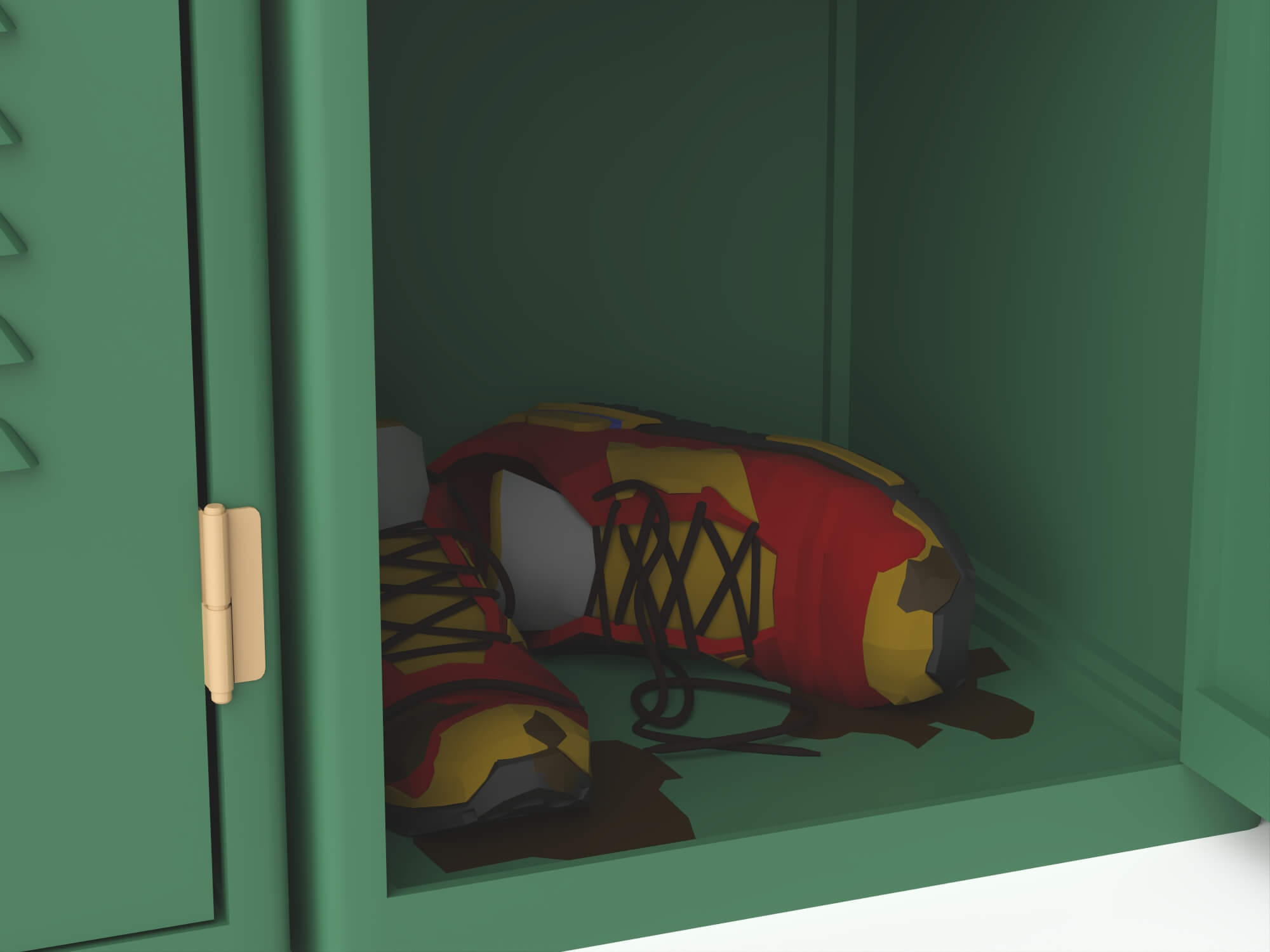 School Metal Locker Lowpoly 3D Model 3D Model
