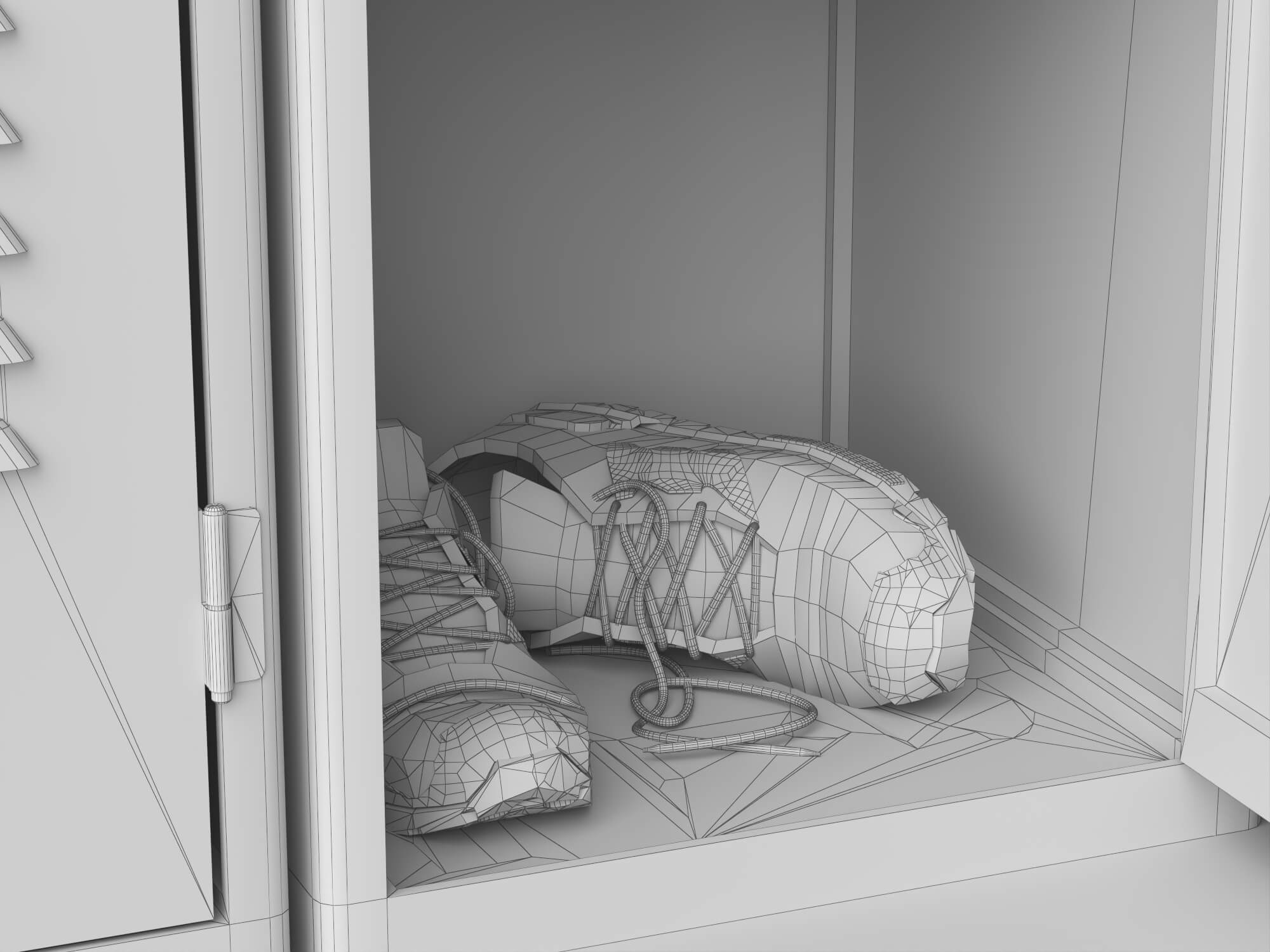 School Metal Locker Lowpoly 3D Model 3D Model