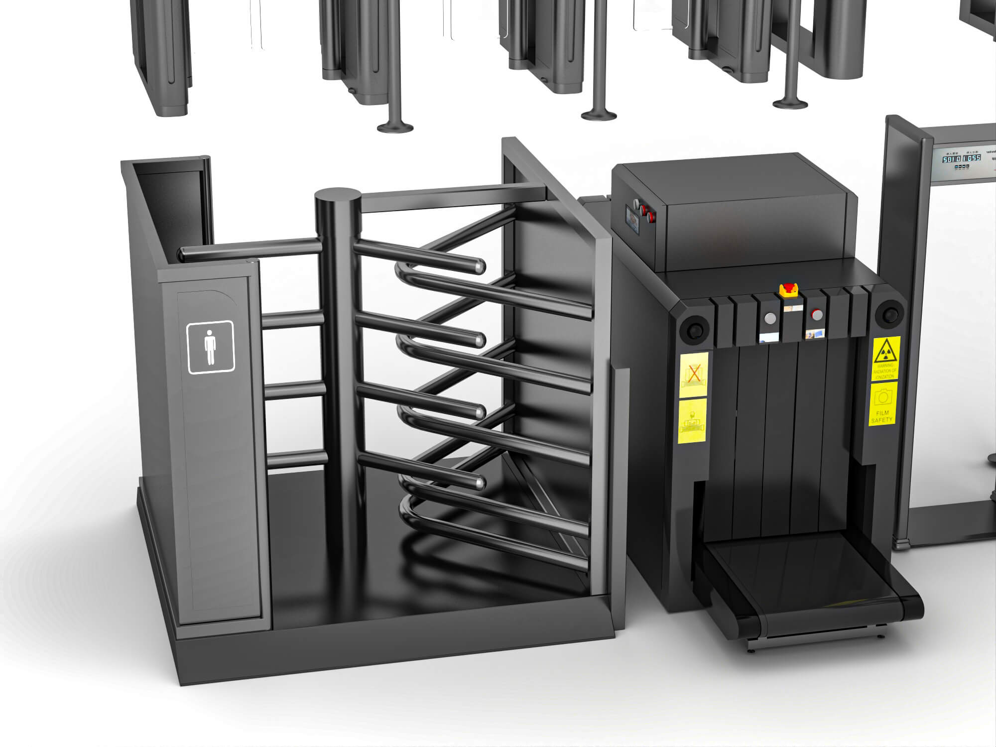 Security Turnstile and Access Control Equipment Pack 3D Model