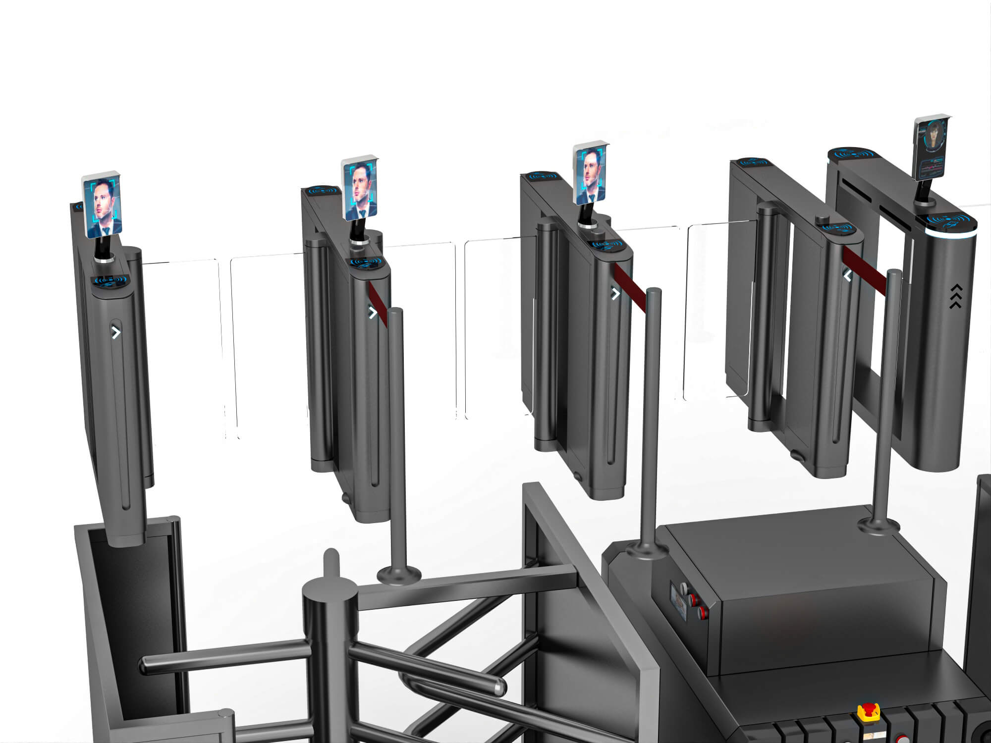 Security Turnstile and Access Control Equipment Pack 3D Model