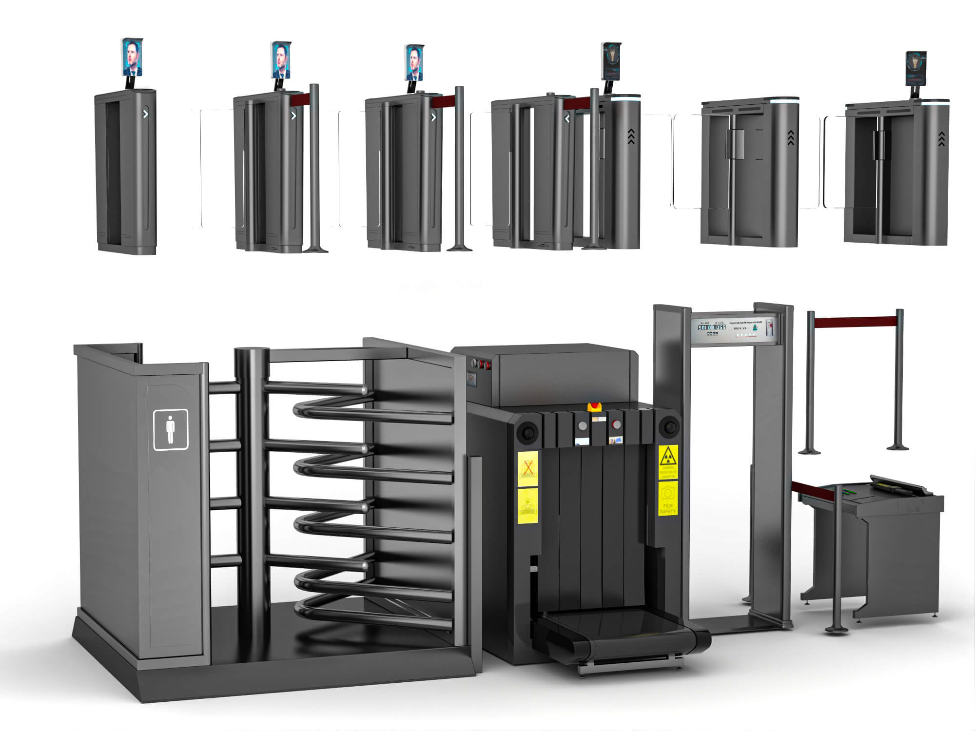 Security Turnstile and Access Control Equipment Pack 3D Model