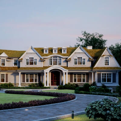 Shingle Style Luxury Residential Villa Exterior