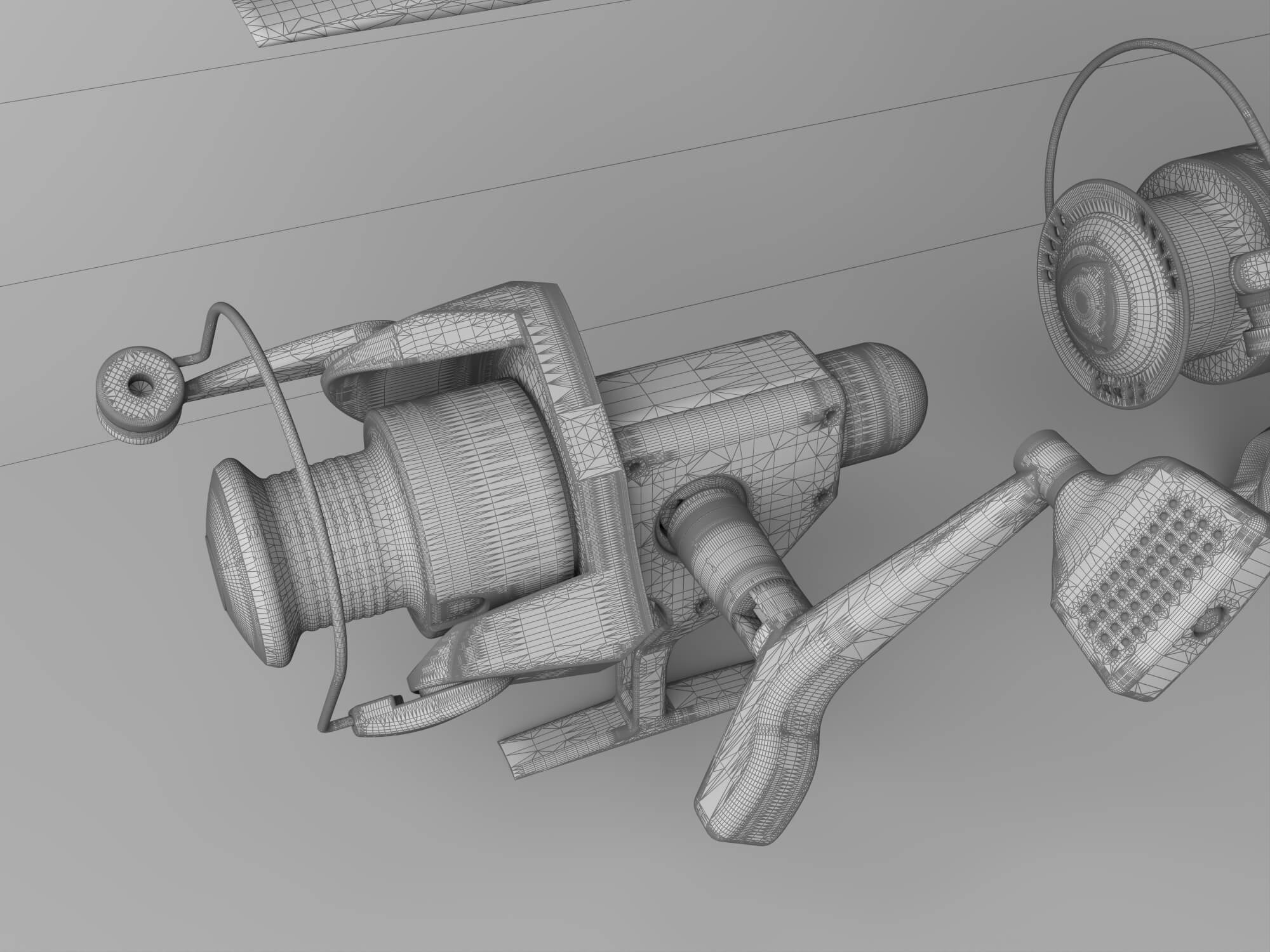 Spinning Fishing Reel Set 3D Model