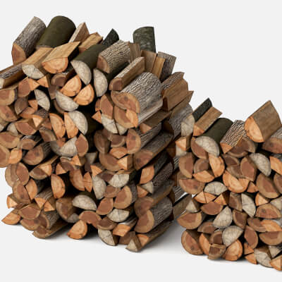 Stacked Firewood Logs Lowpoly 3D Model