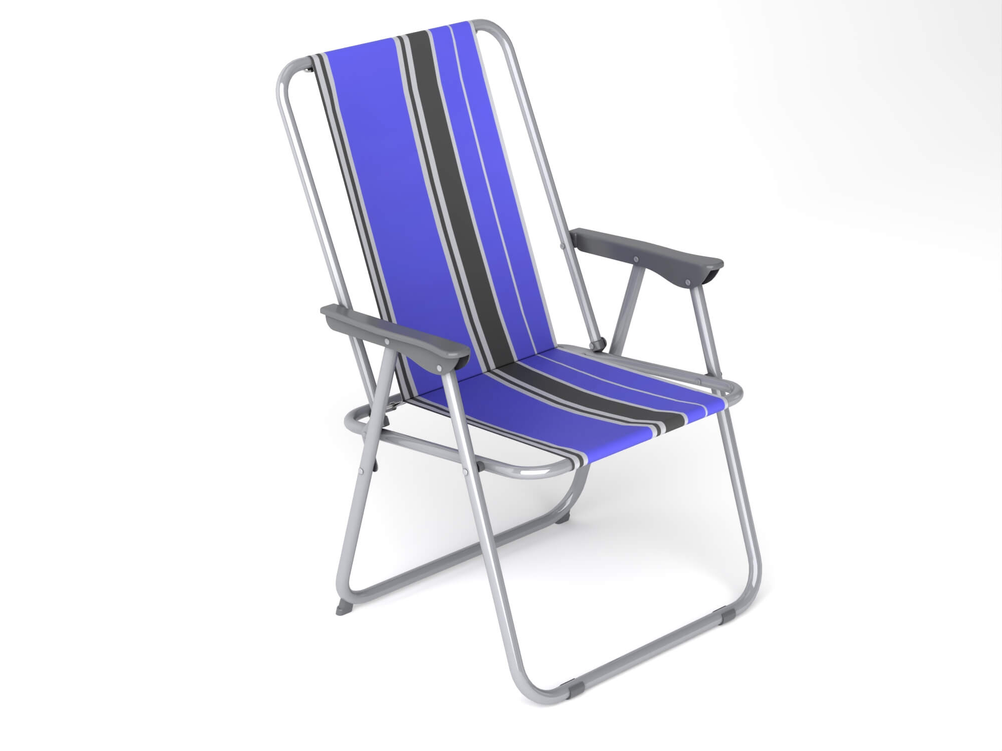 Striped Folding Beach Chair 3d Model 3D Model