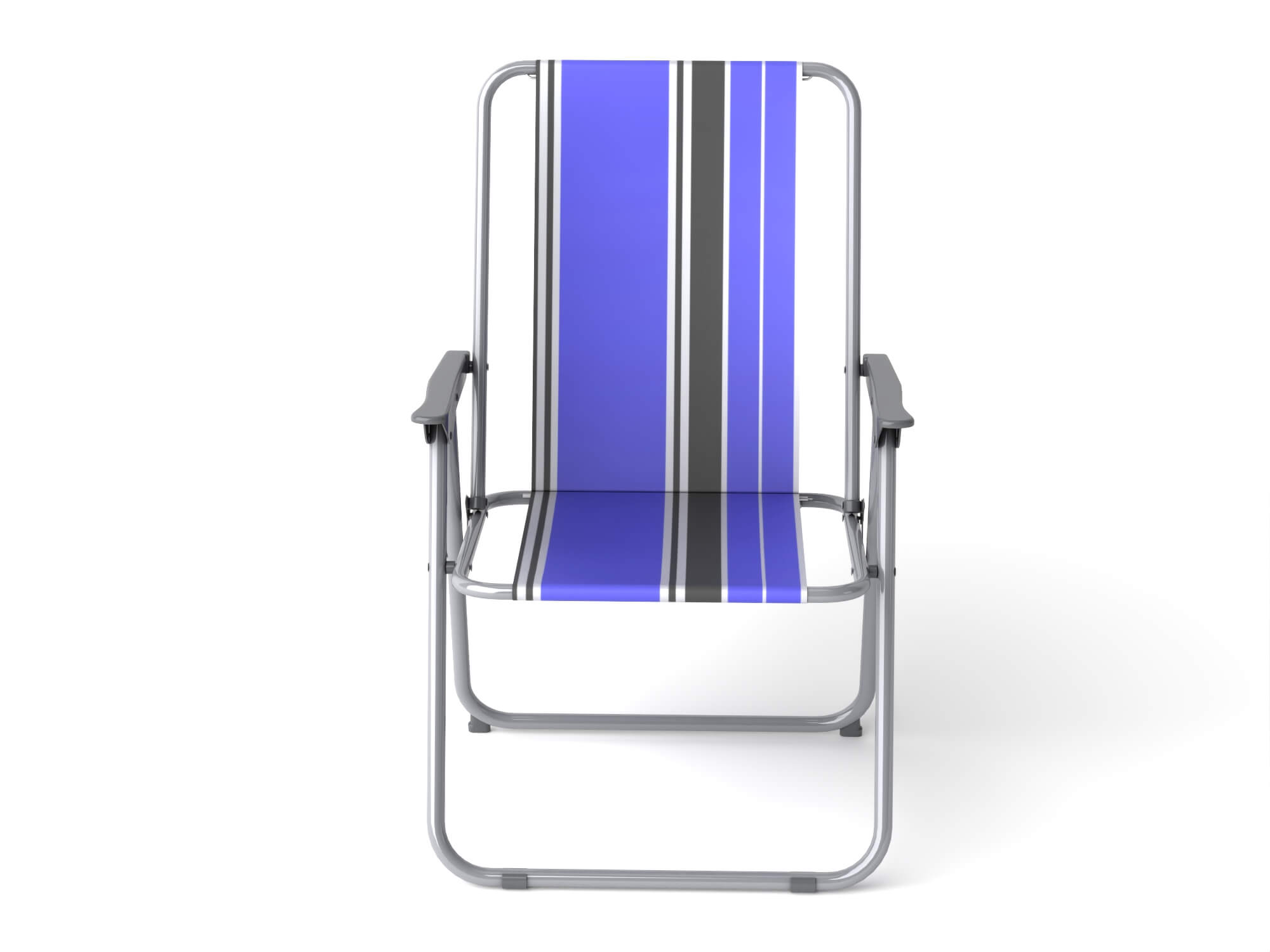 Striped Folding Beach Chair 3d Model 3D Model