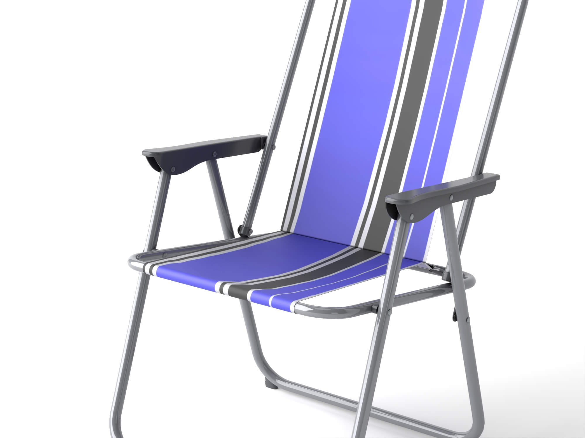 Striped Folding Beach Chair 3d Model 3D Model