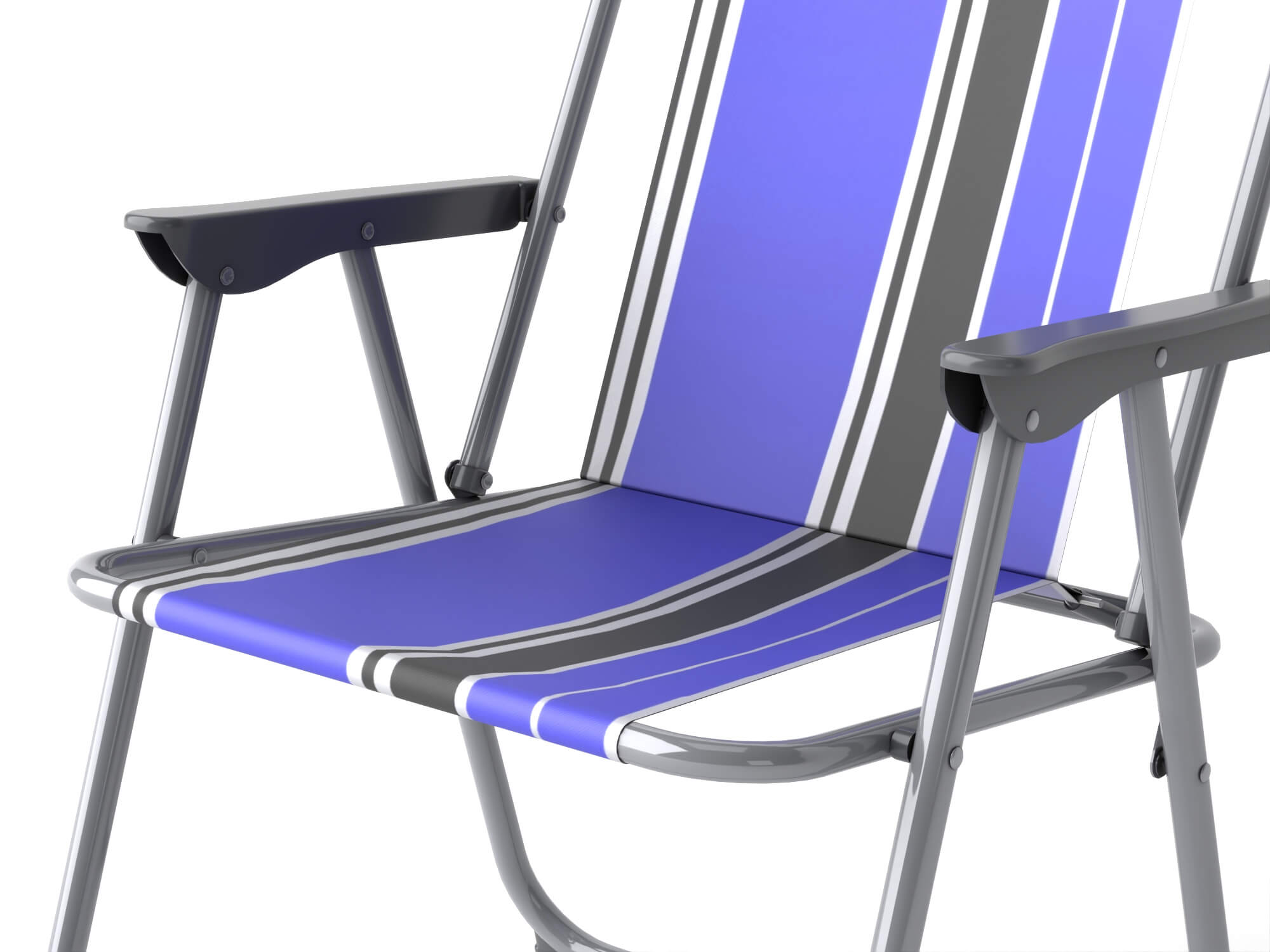 Striped Folding Beach Chair 3d Model 3D Model